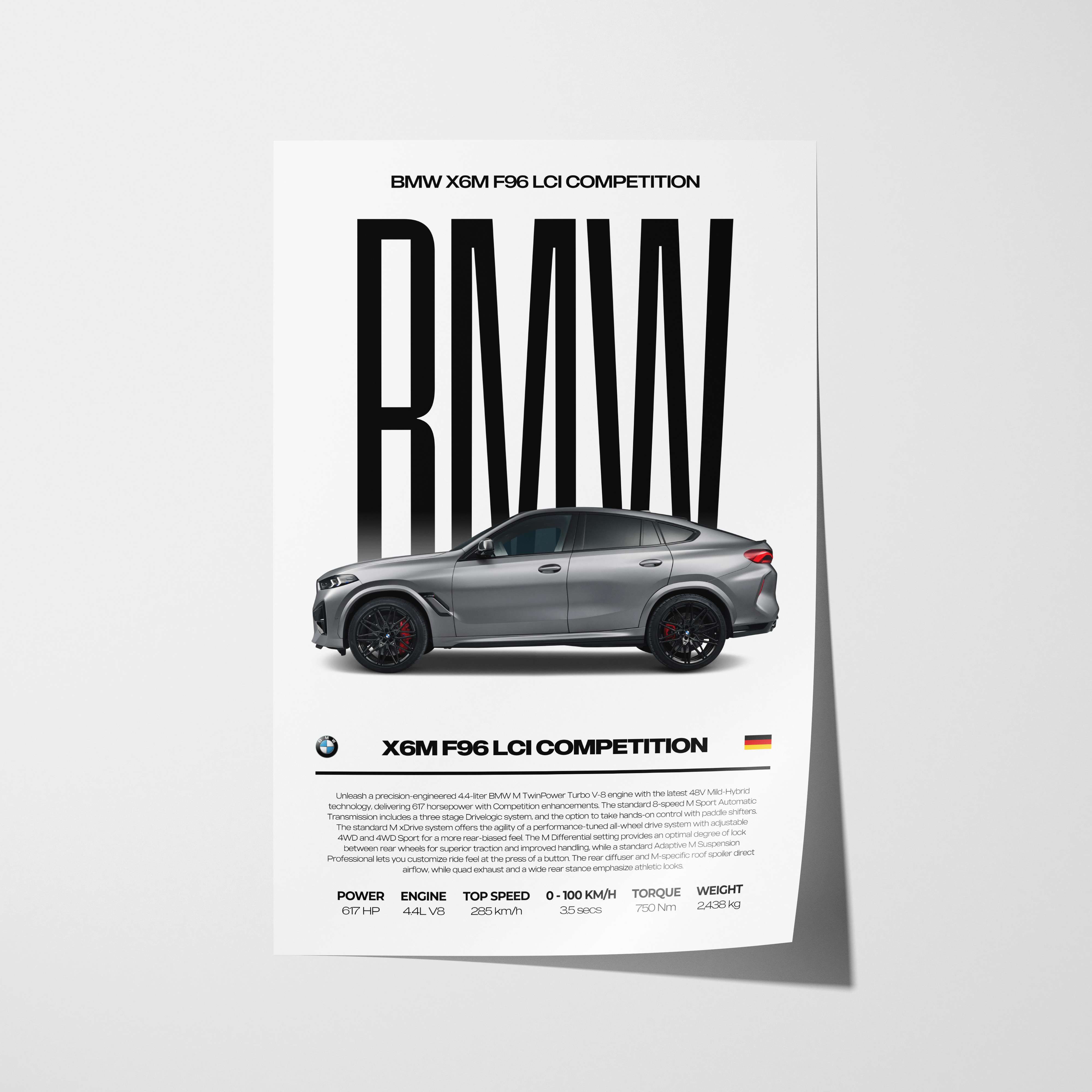 BMW X6M F96 LCI Competition Poster