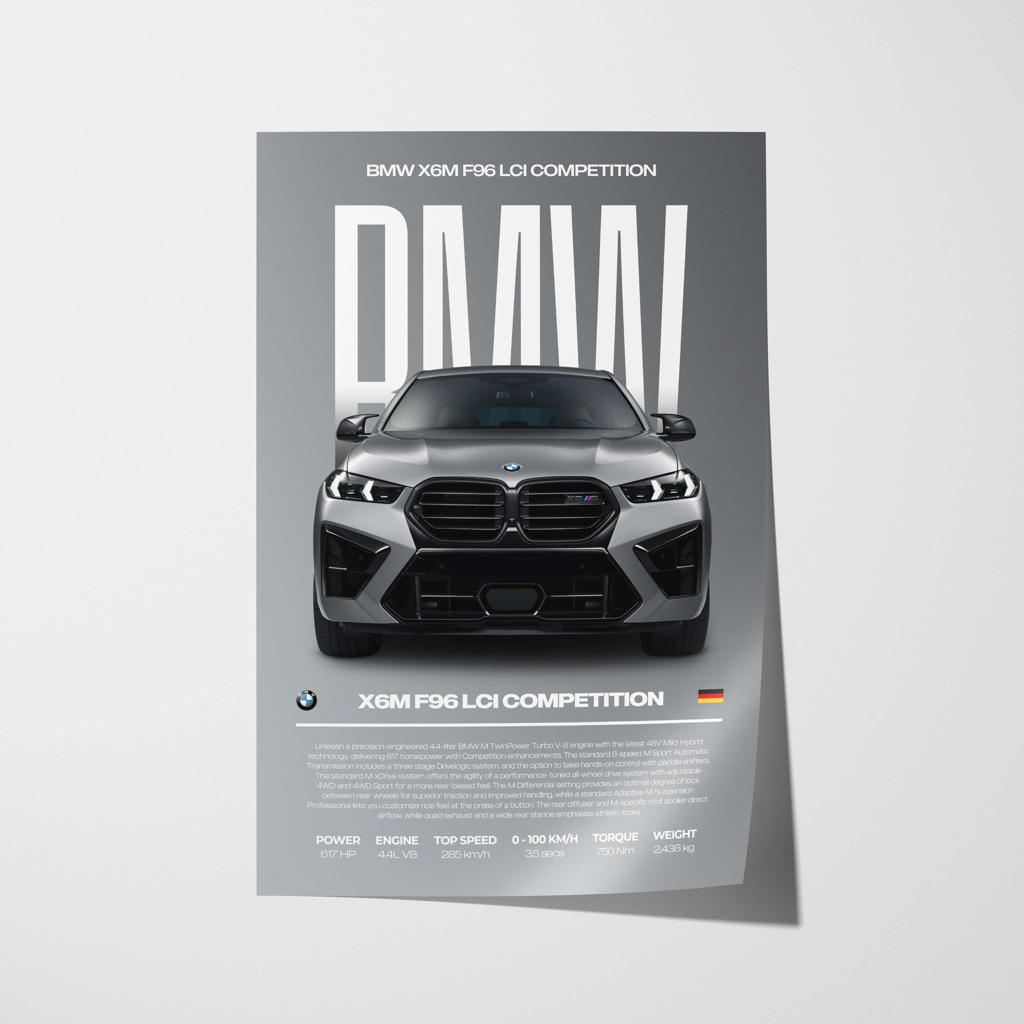 BMW X6M F96 LCI Competition Poster