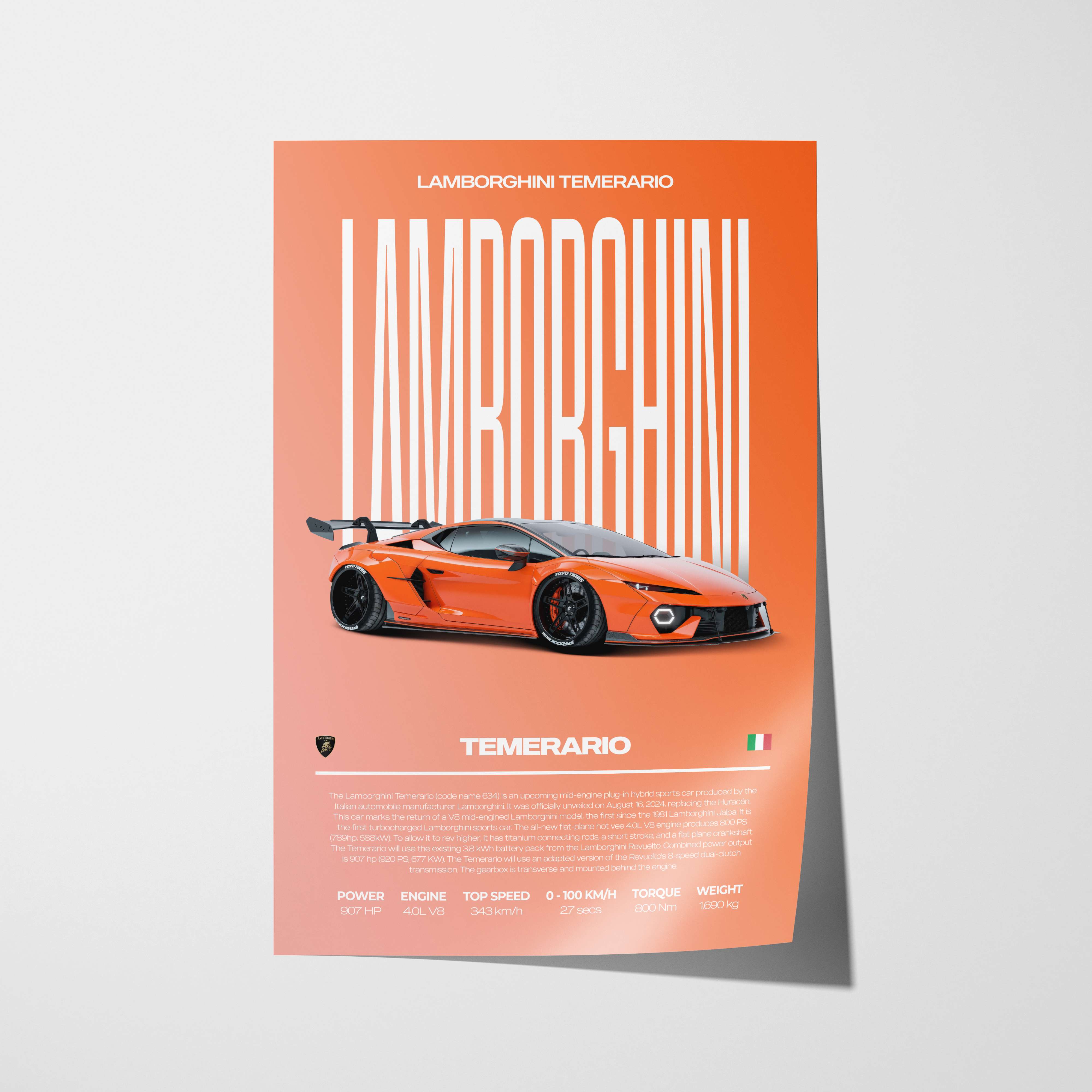 Lamborghini Temerario Poster