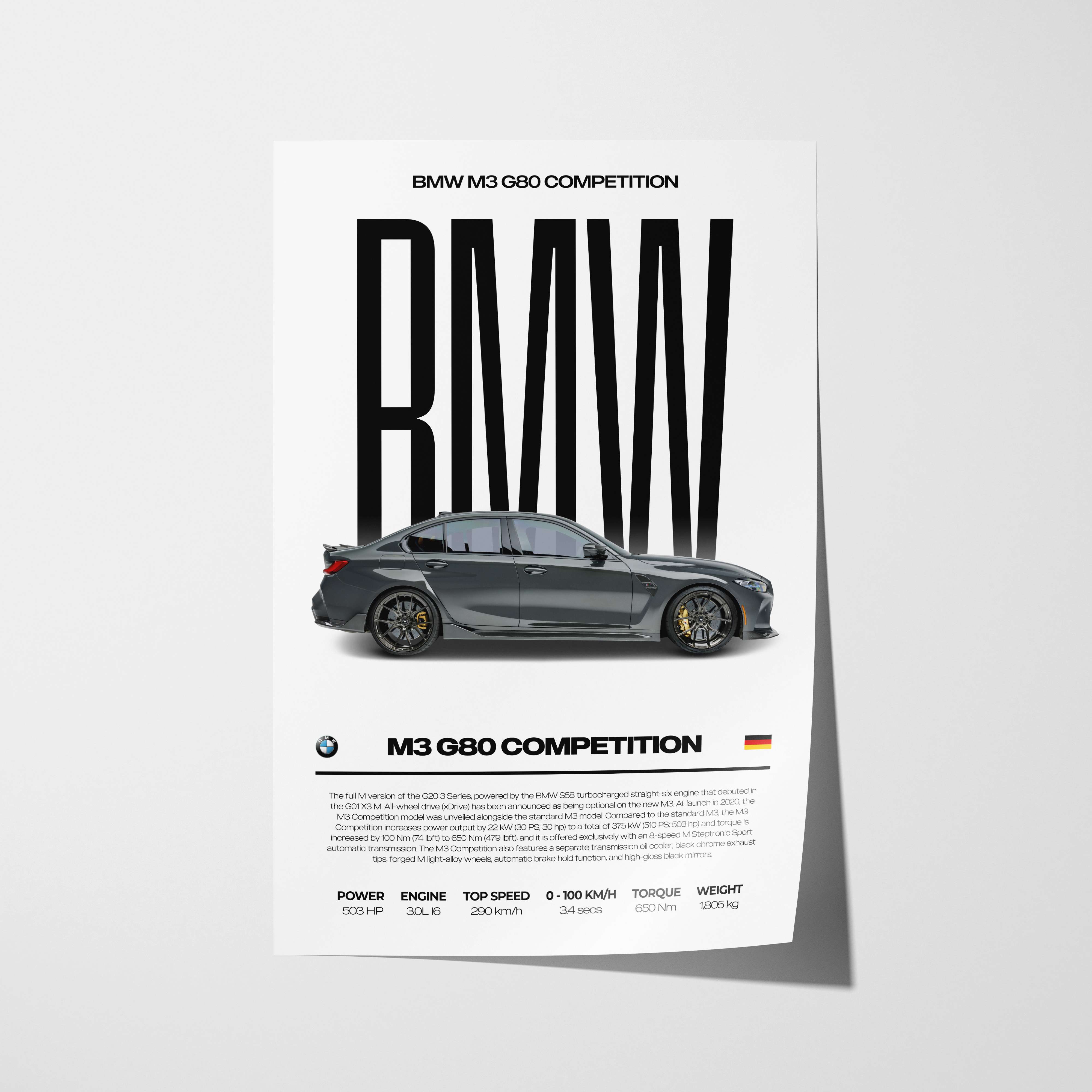 BMW M3 G80 Competition Poster