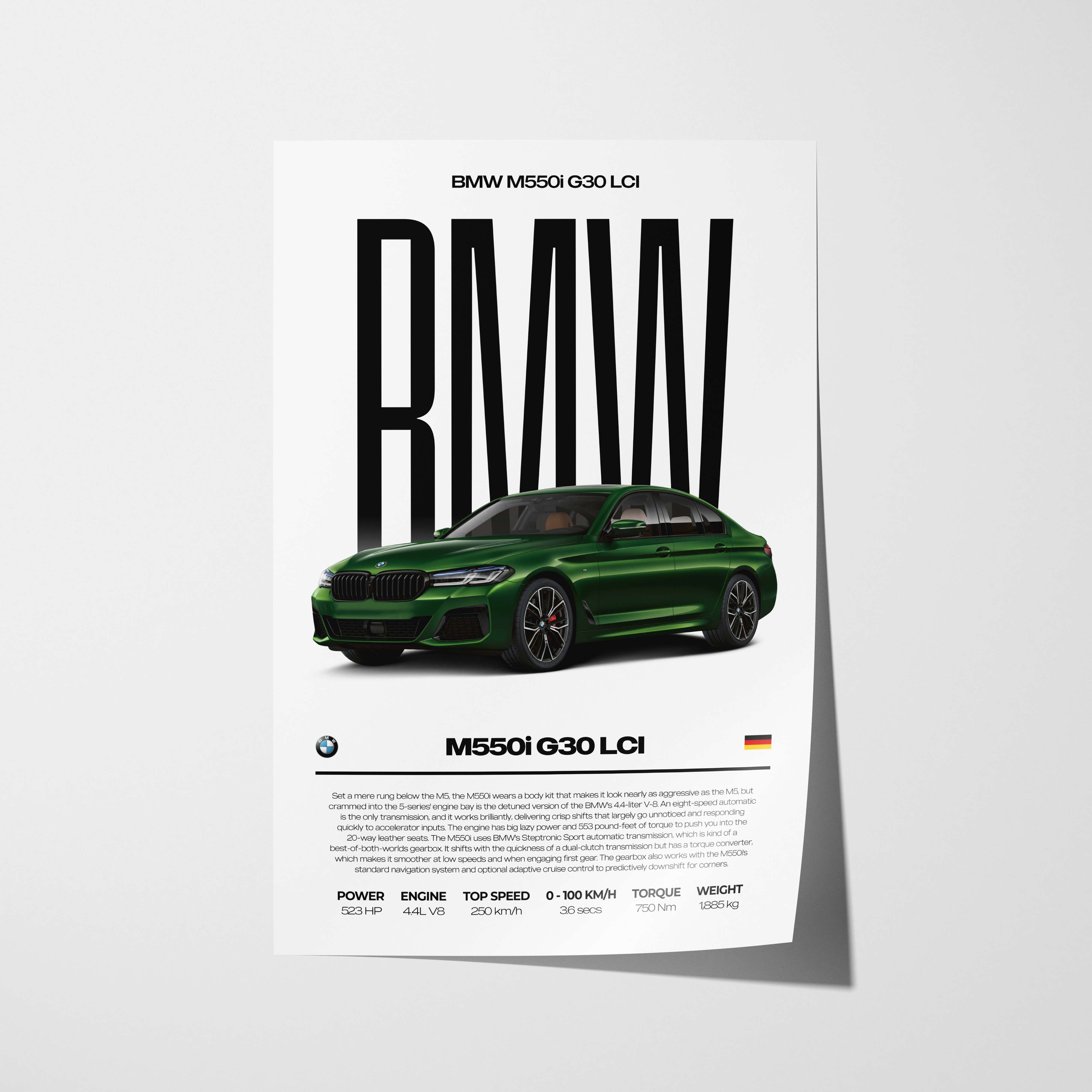 BMW M550i G30 LCI Poster