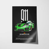 911 GT2 RS (991) Car Poster