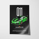 911 GT2 RS (991) Car Poster