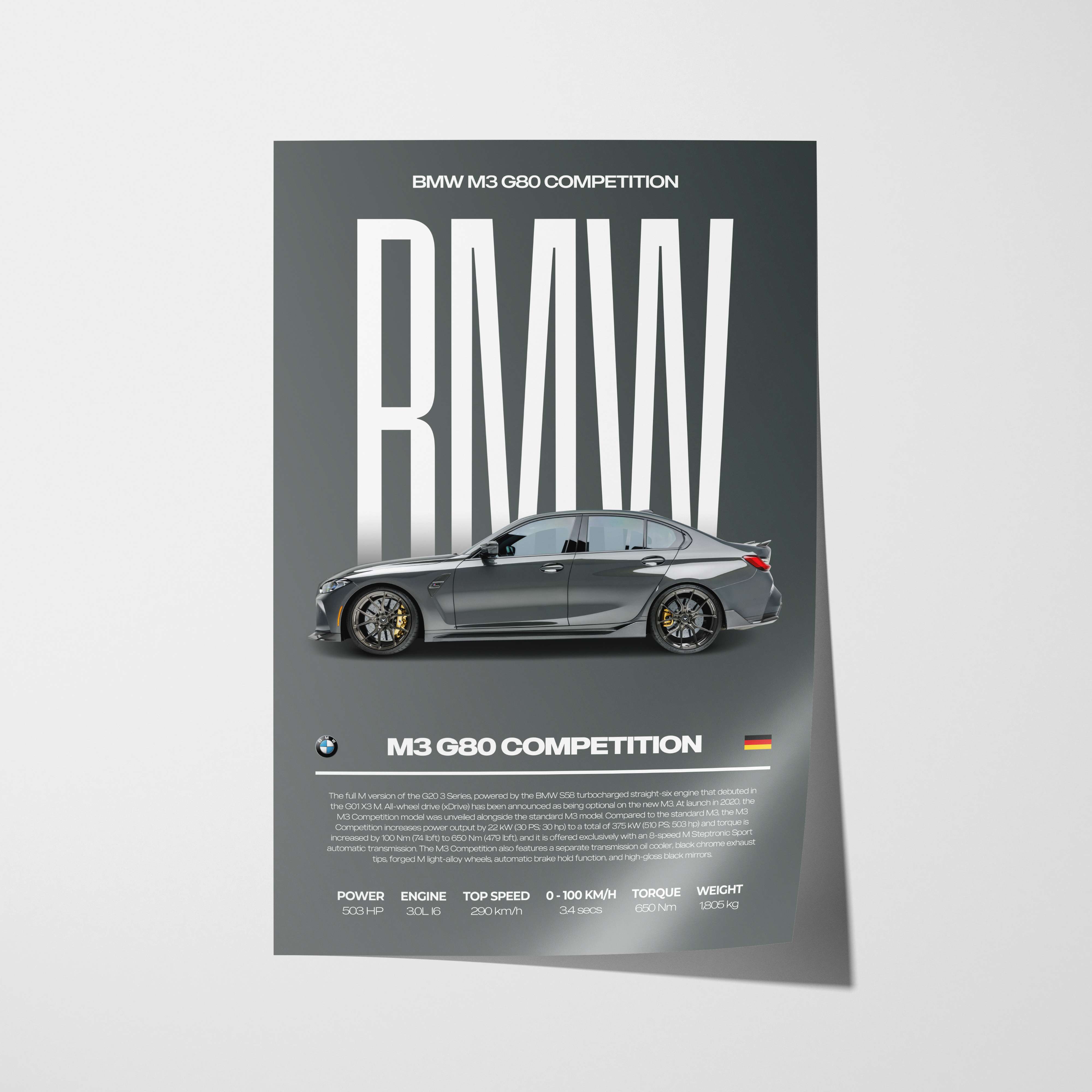 BMW M3 G80 Competition Poster