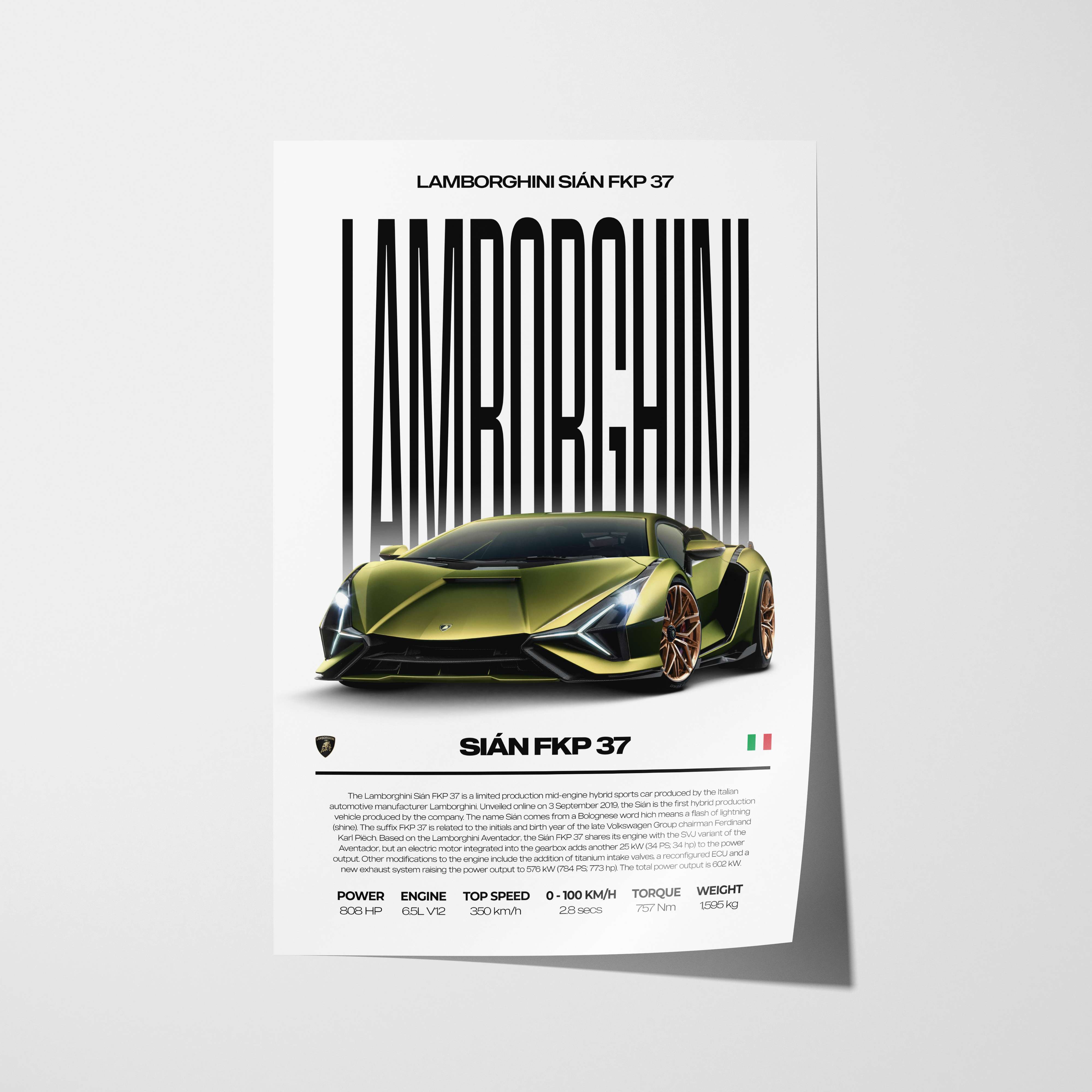 Lamborghini Sián Poster