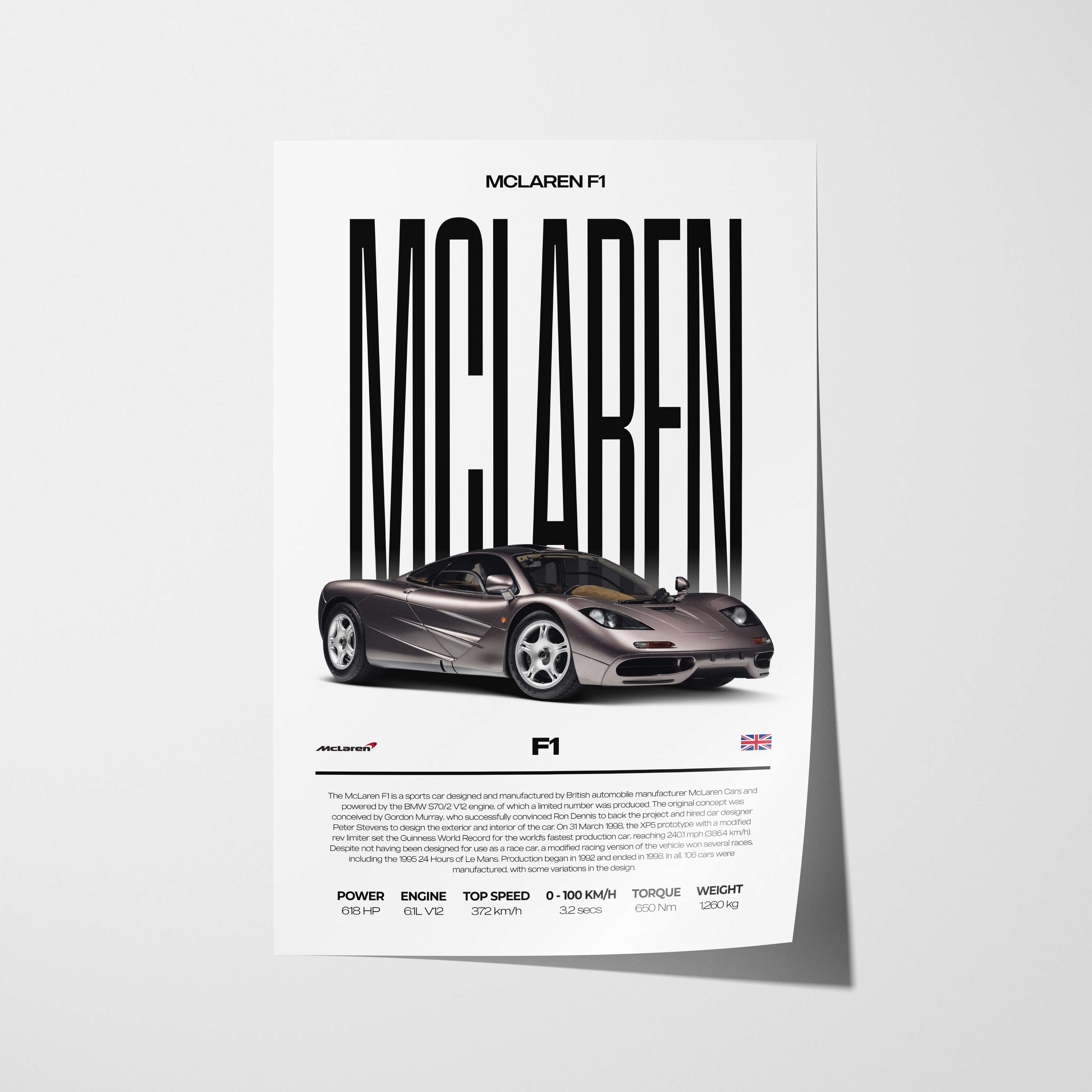 McLaren F1 Poster