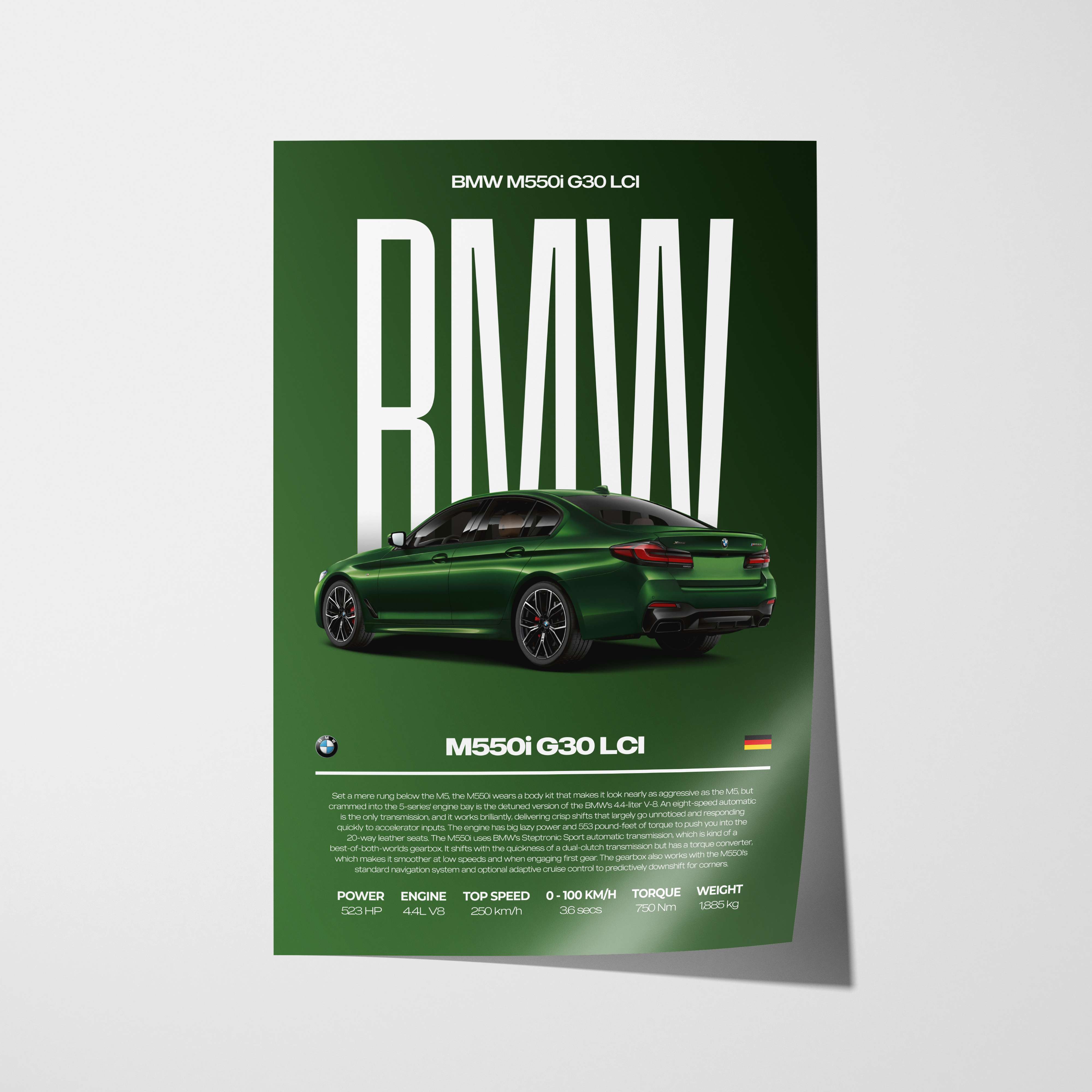 BMW M550i G30 LCI Poster