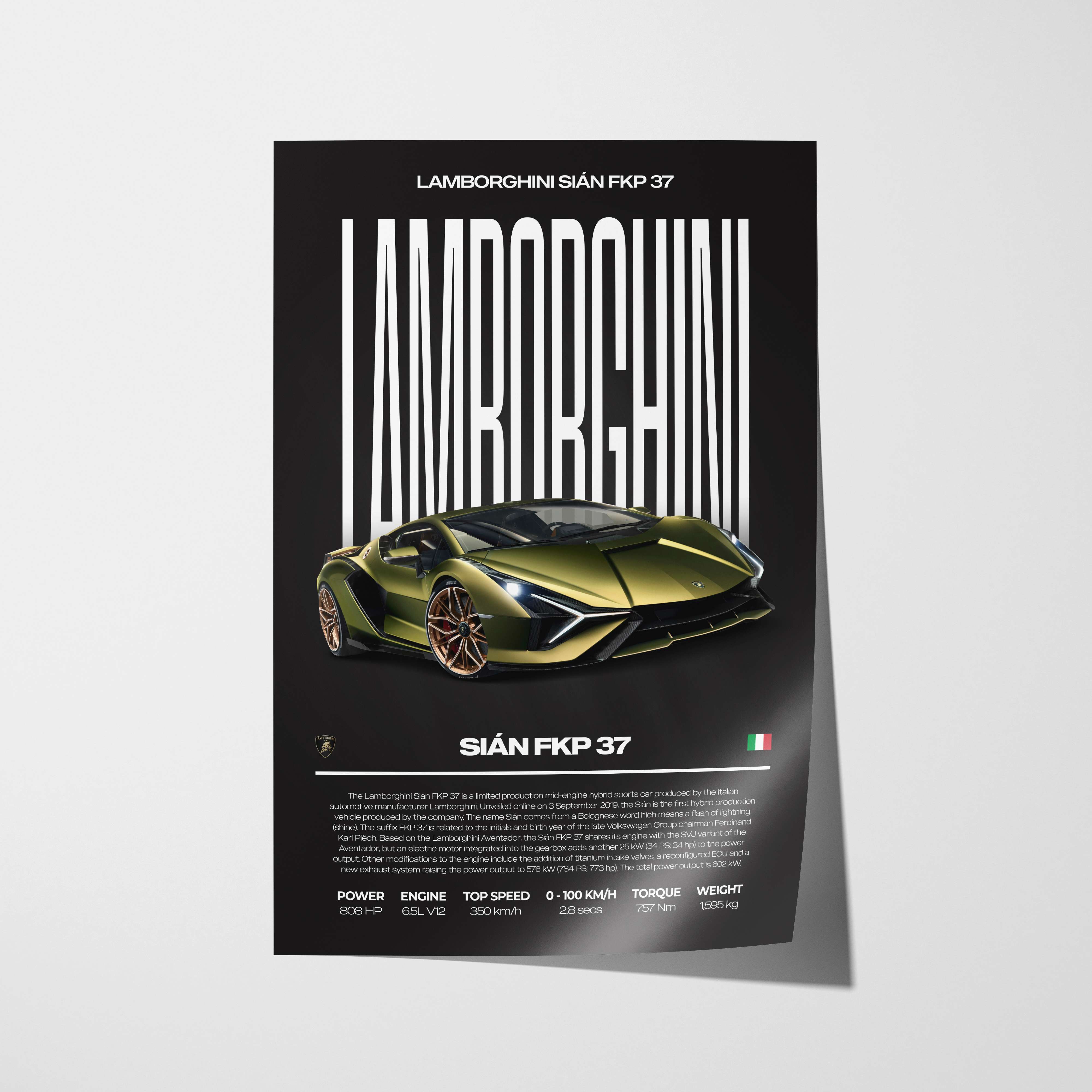 Lamborghini Sián Poster