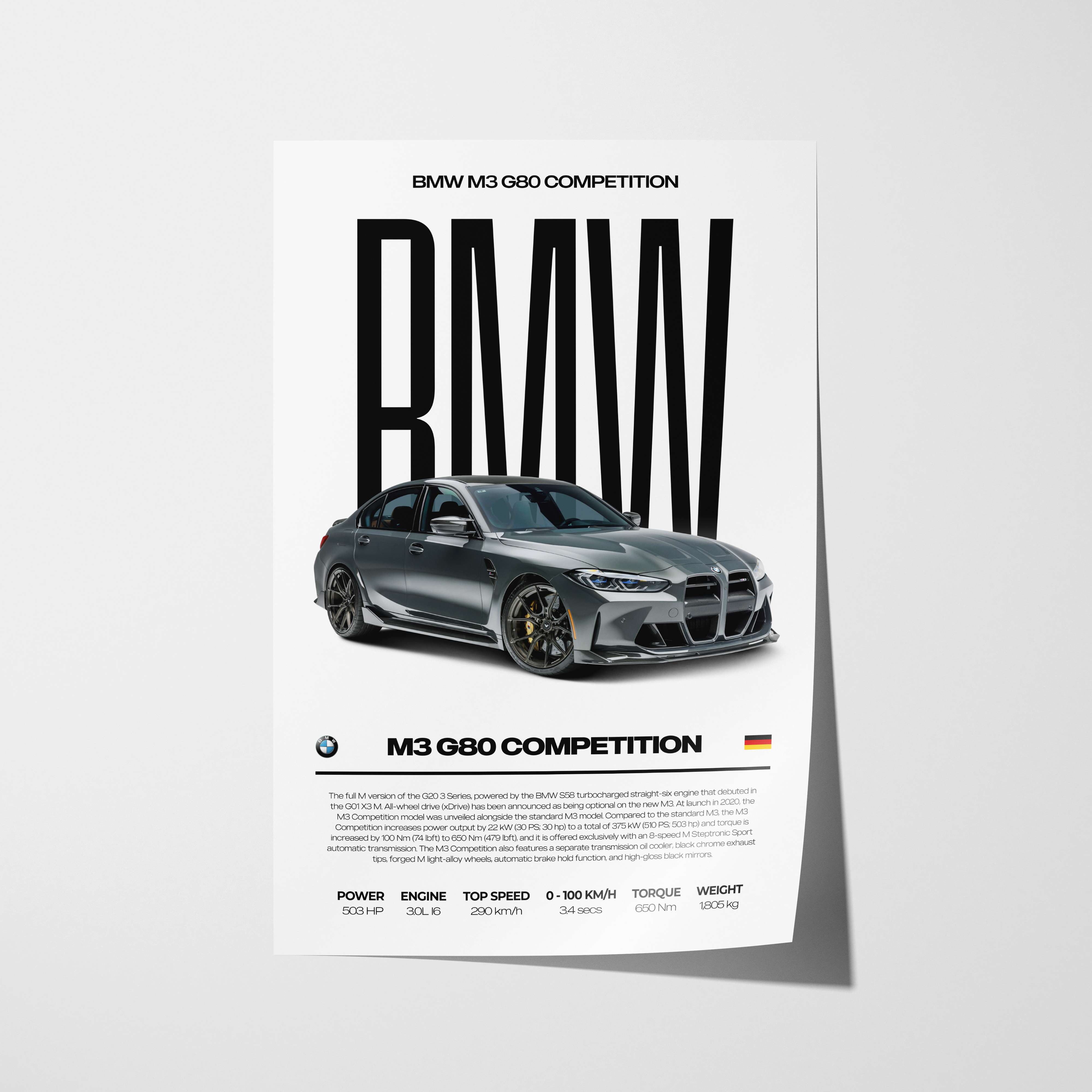 BMW M3 G80 Competition Poster