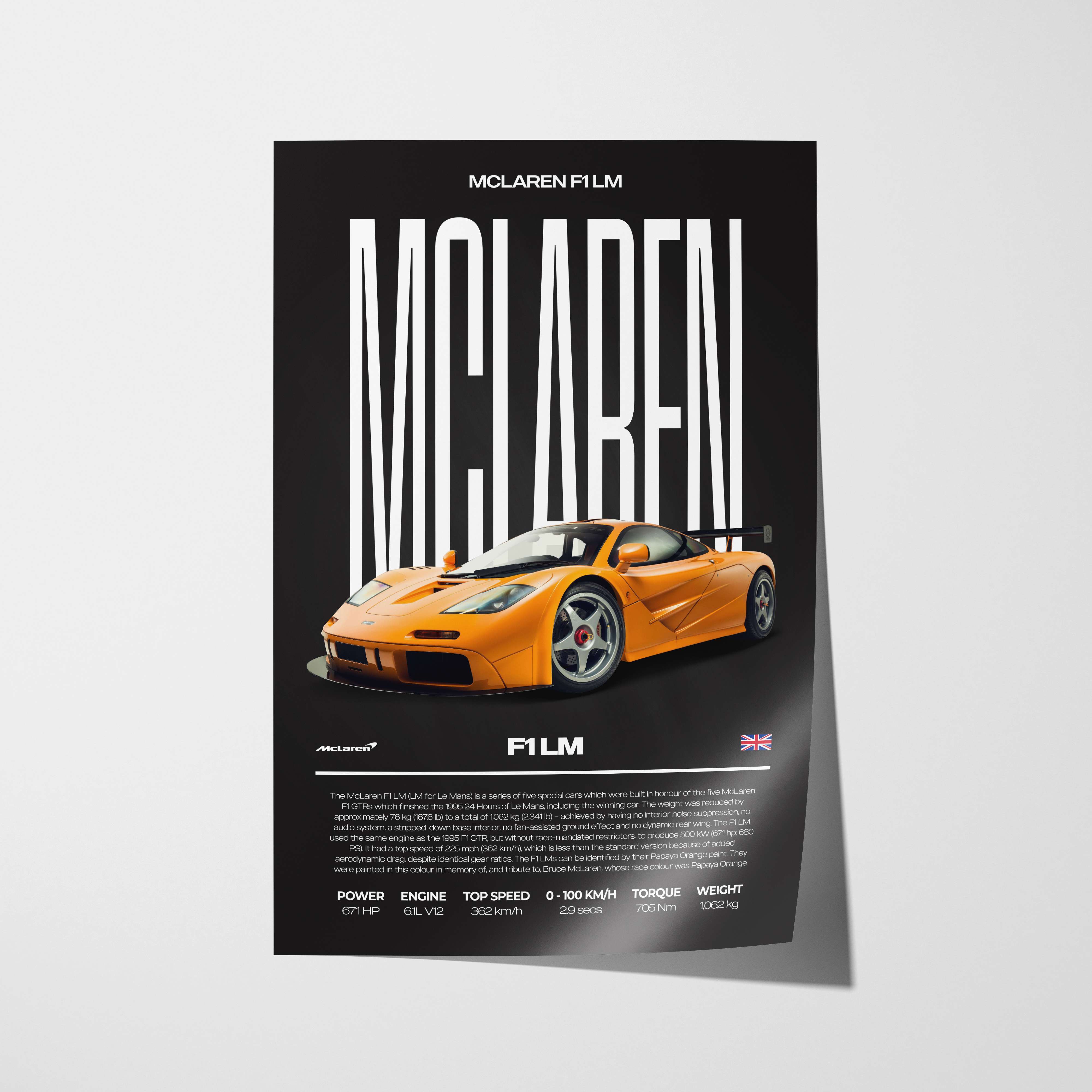 McLaren F1 LM Poster