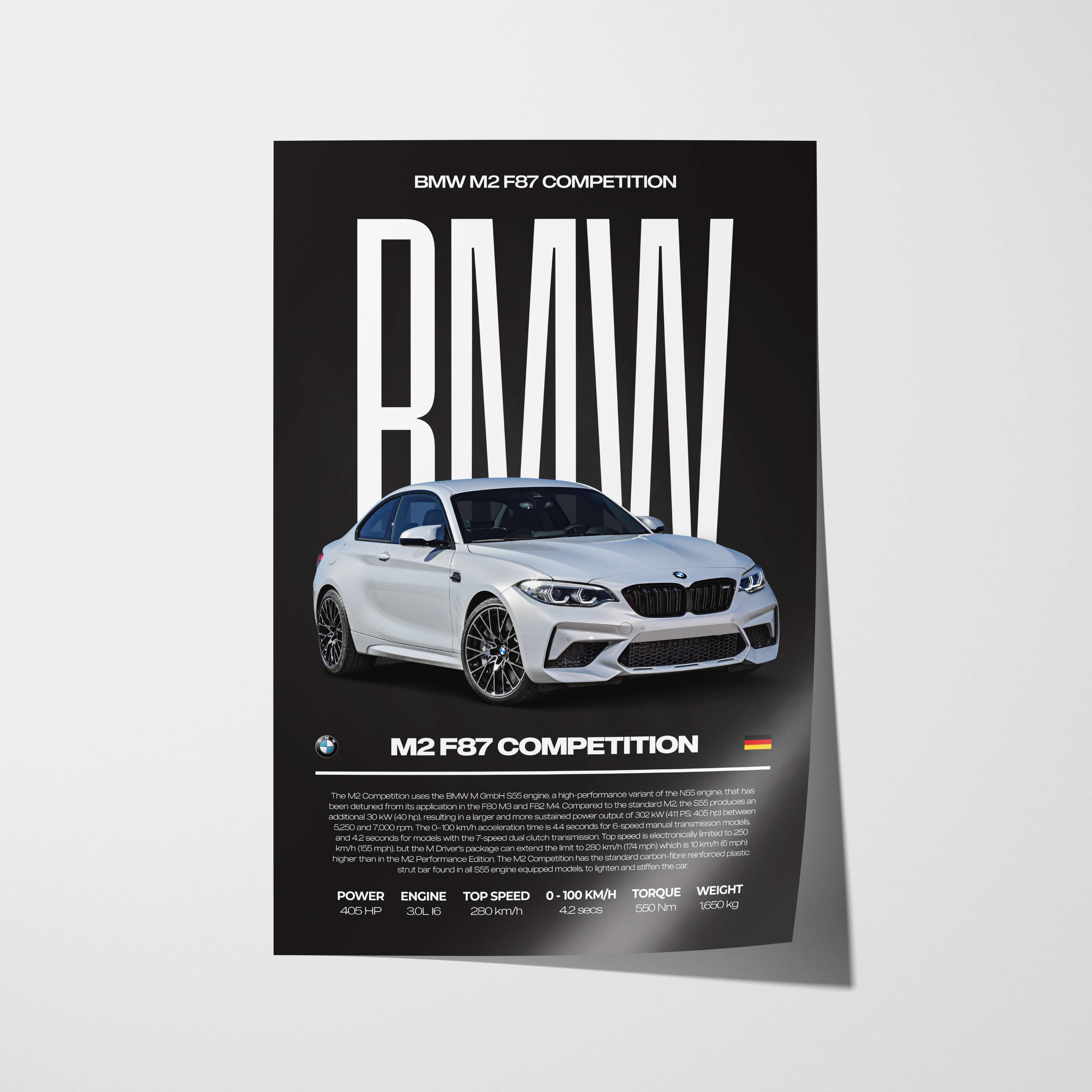 BMW M2 F87 Competition Poster