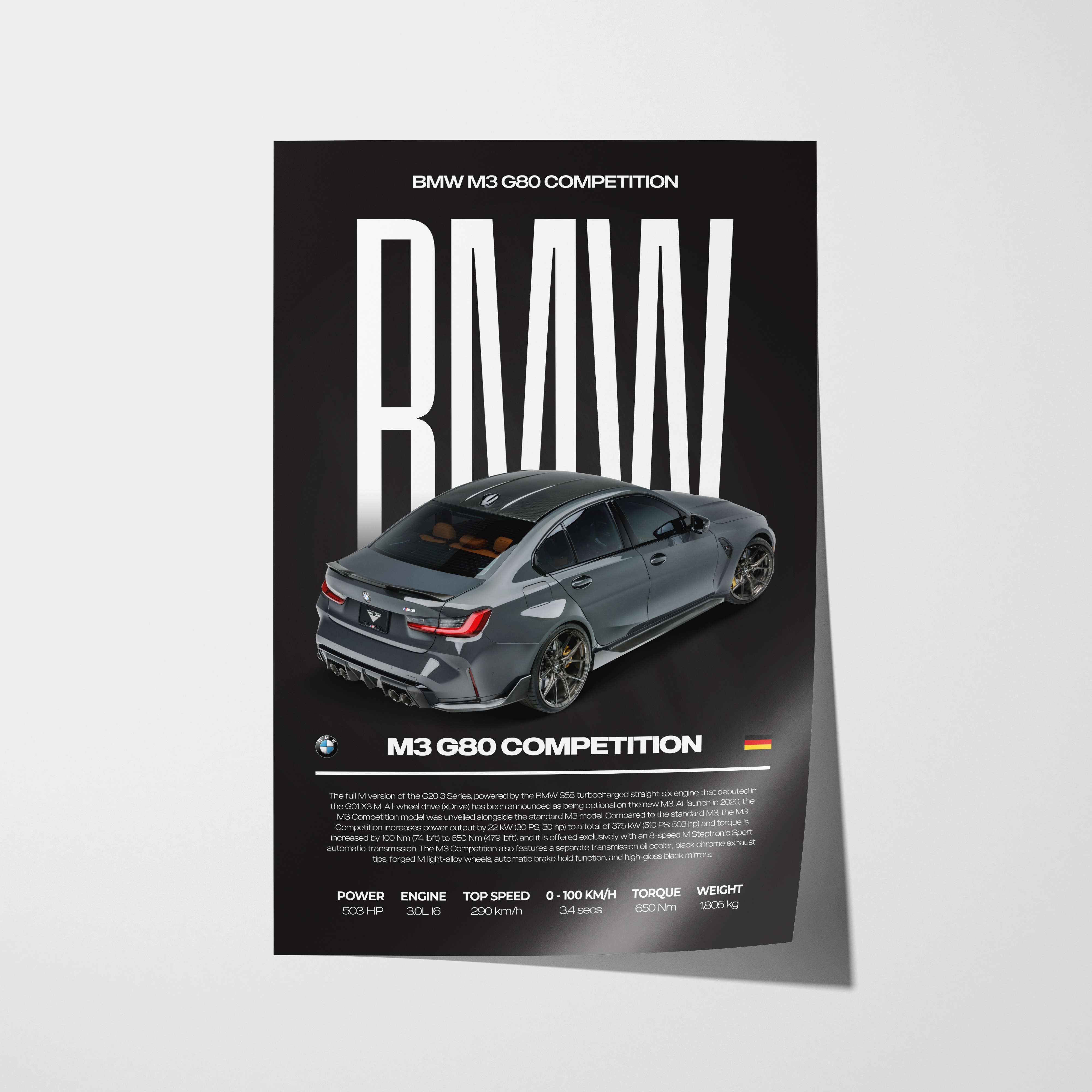 BMW M3 G80 Competition Poster