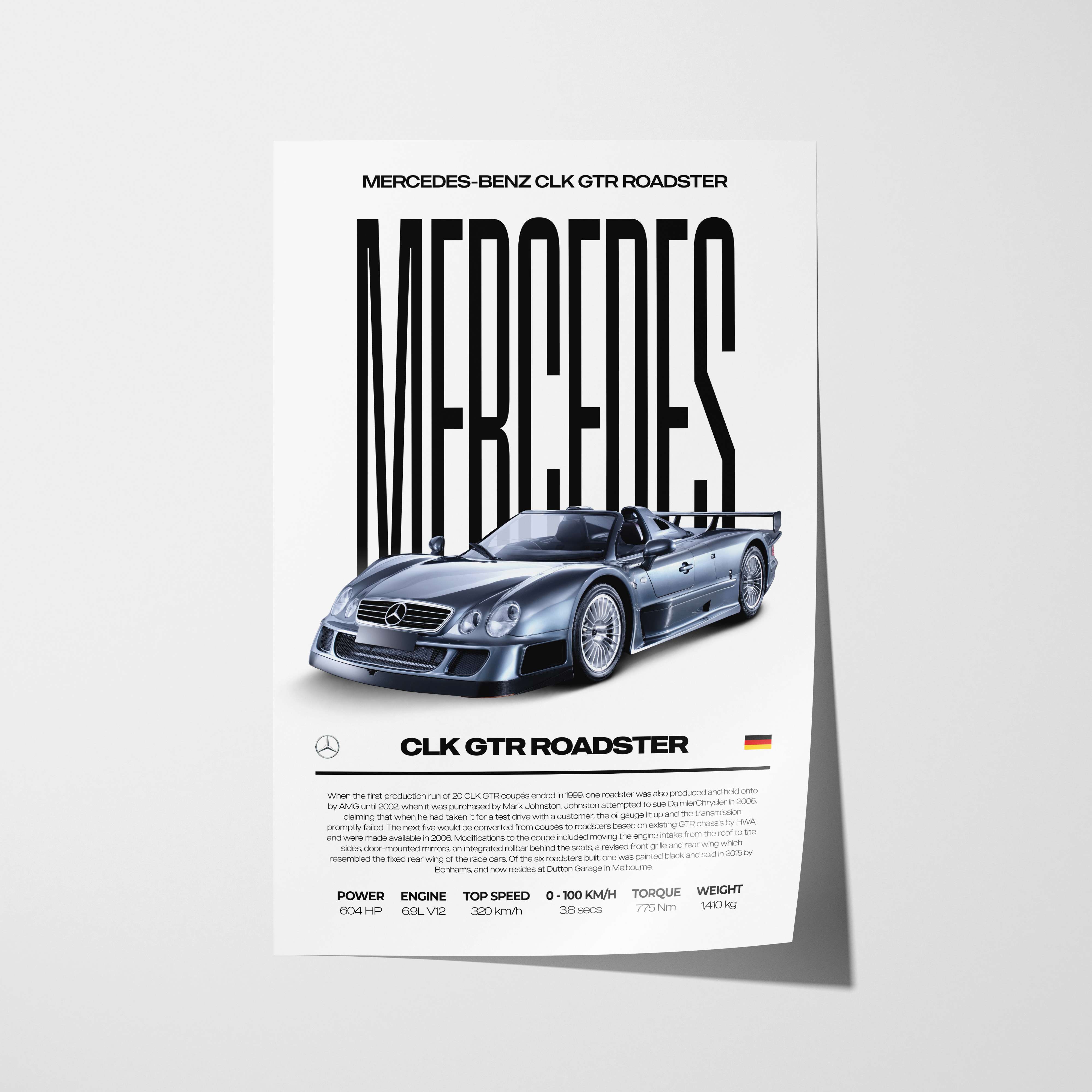 Mercedes-Benz CLK GTR Roadster Poster