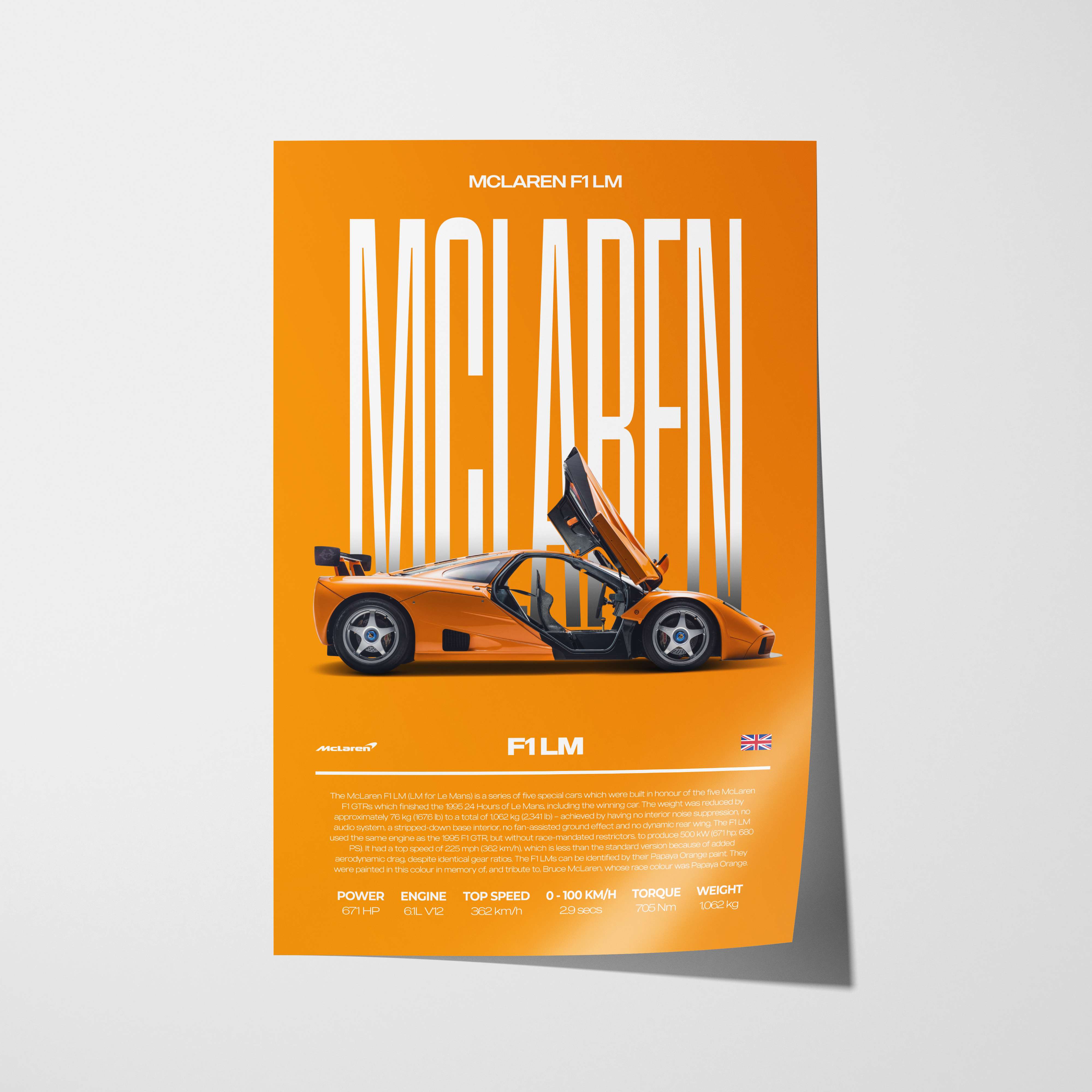 McLaren F1 LM Poster