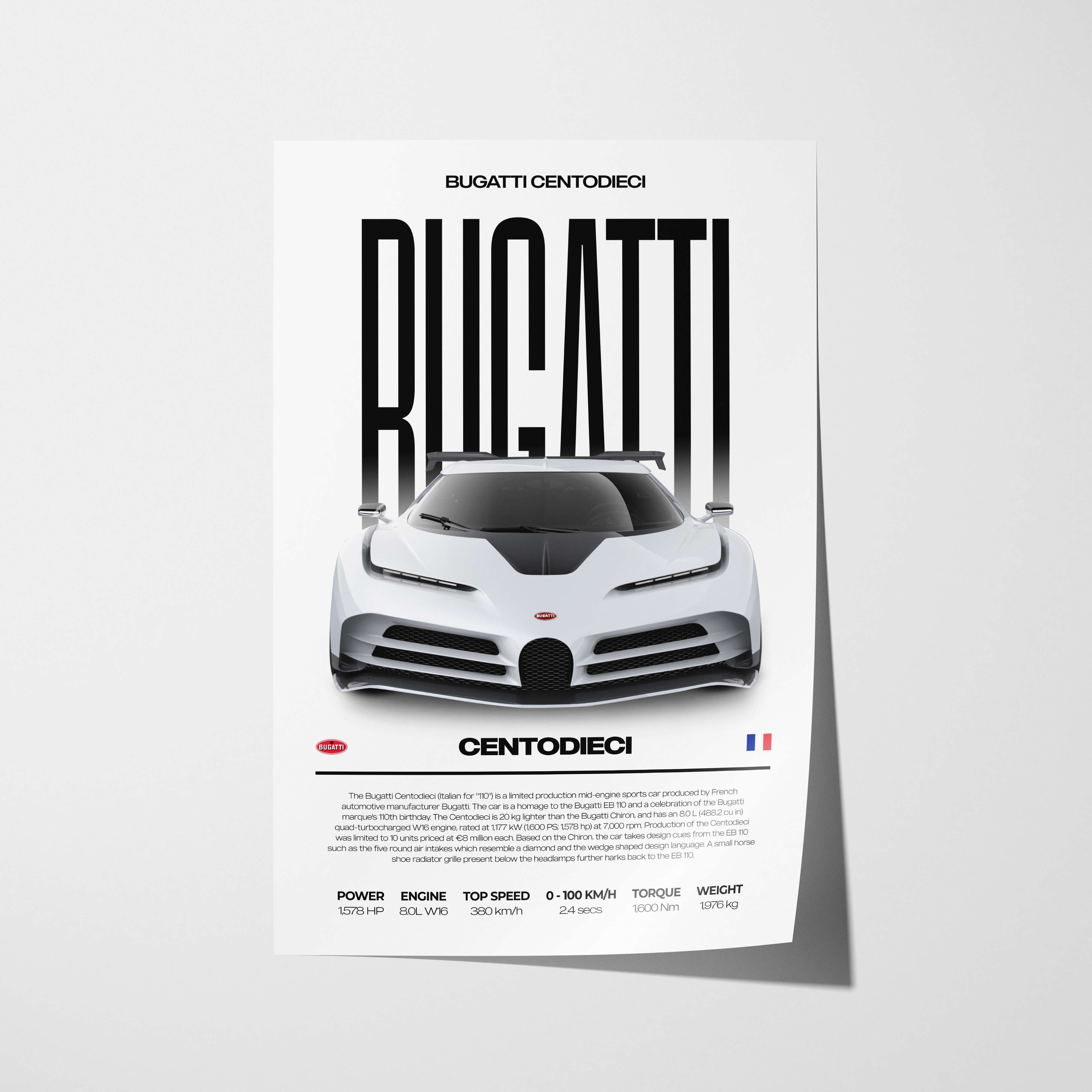 Bugatti Centodieci Poster