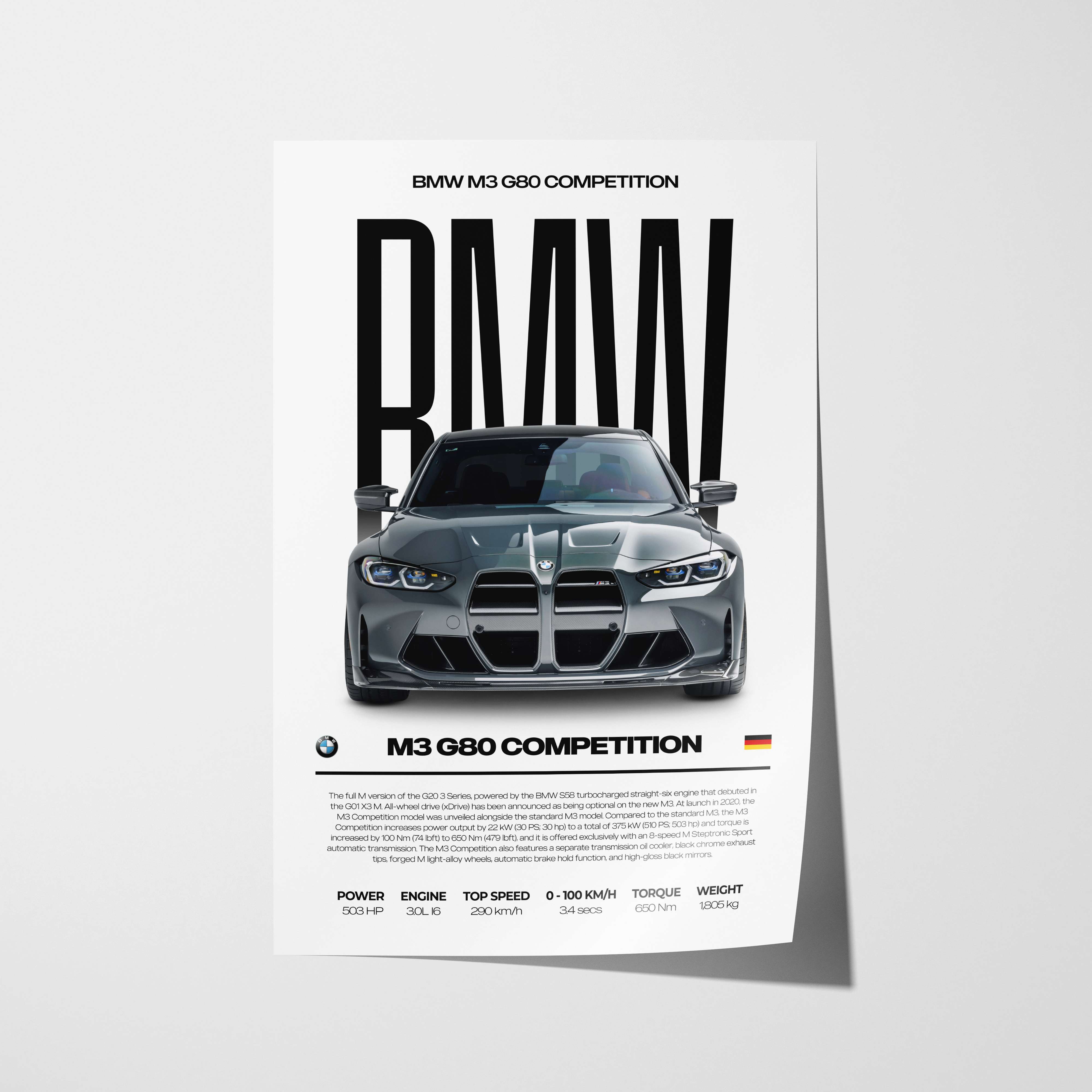 BMW M3 G80 Competition Poster