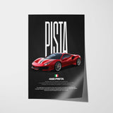 488 Pista Car Poster