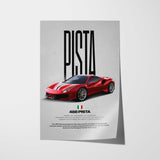 488 Pista Car Poster