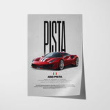 488 Pista Car Poster