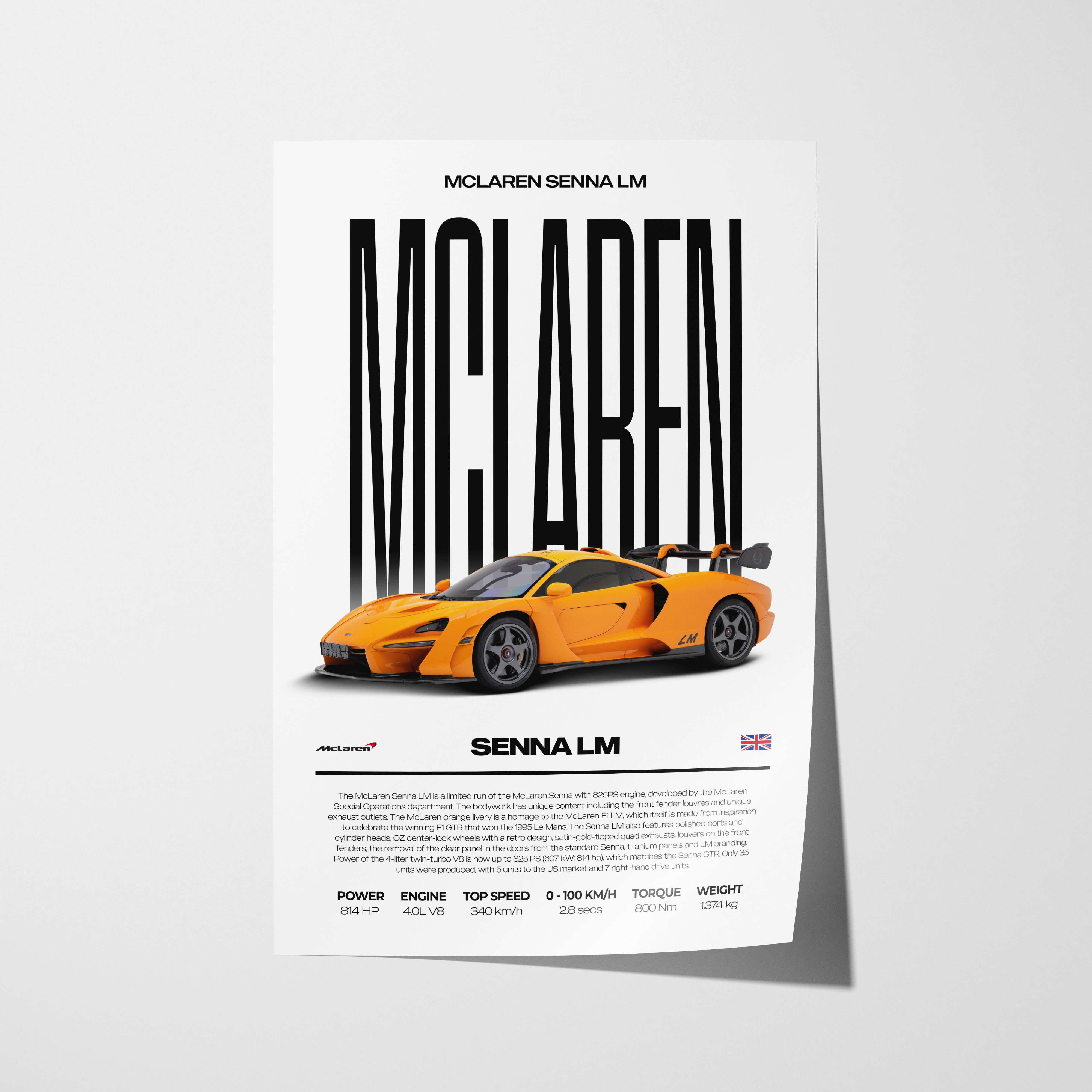 McLaren Senna LM Poster