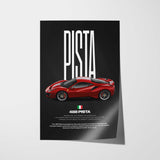 488 Pista Car Poster
