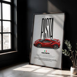 488 Pista Car Poster