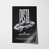 488 Pista Spider Car Poster