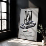 488 Pista Spider Car Poster