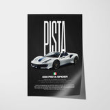 488 Pista Spider Car Poster