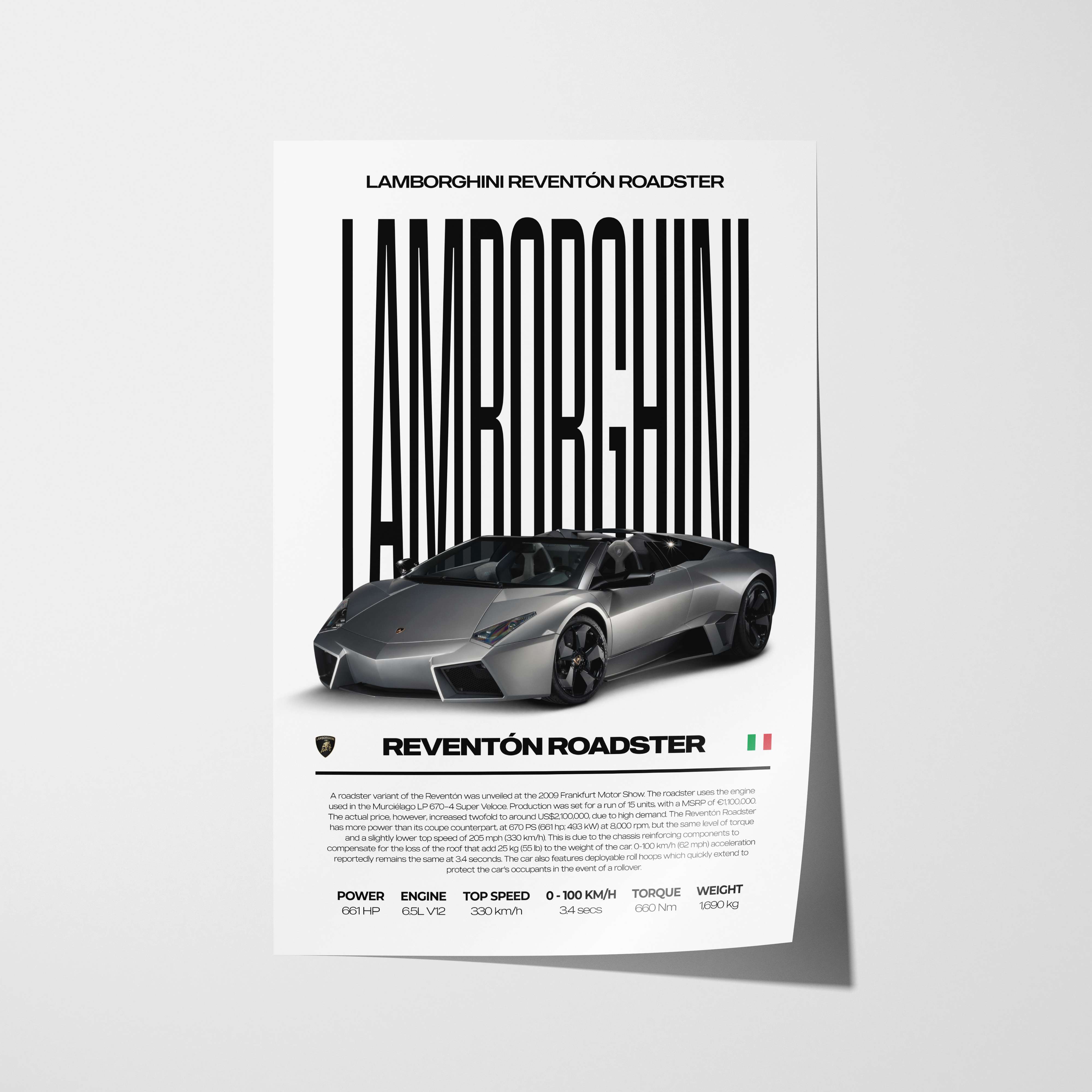 Lamborghini Reventón Roadster Poster