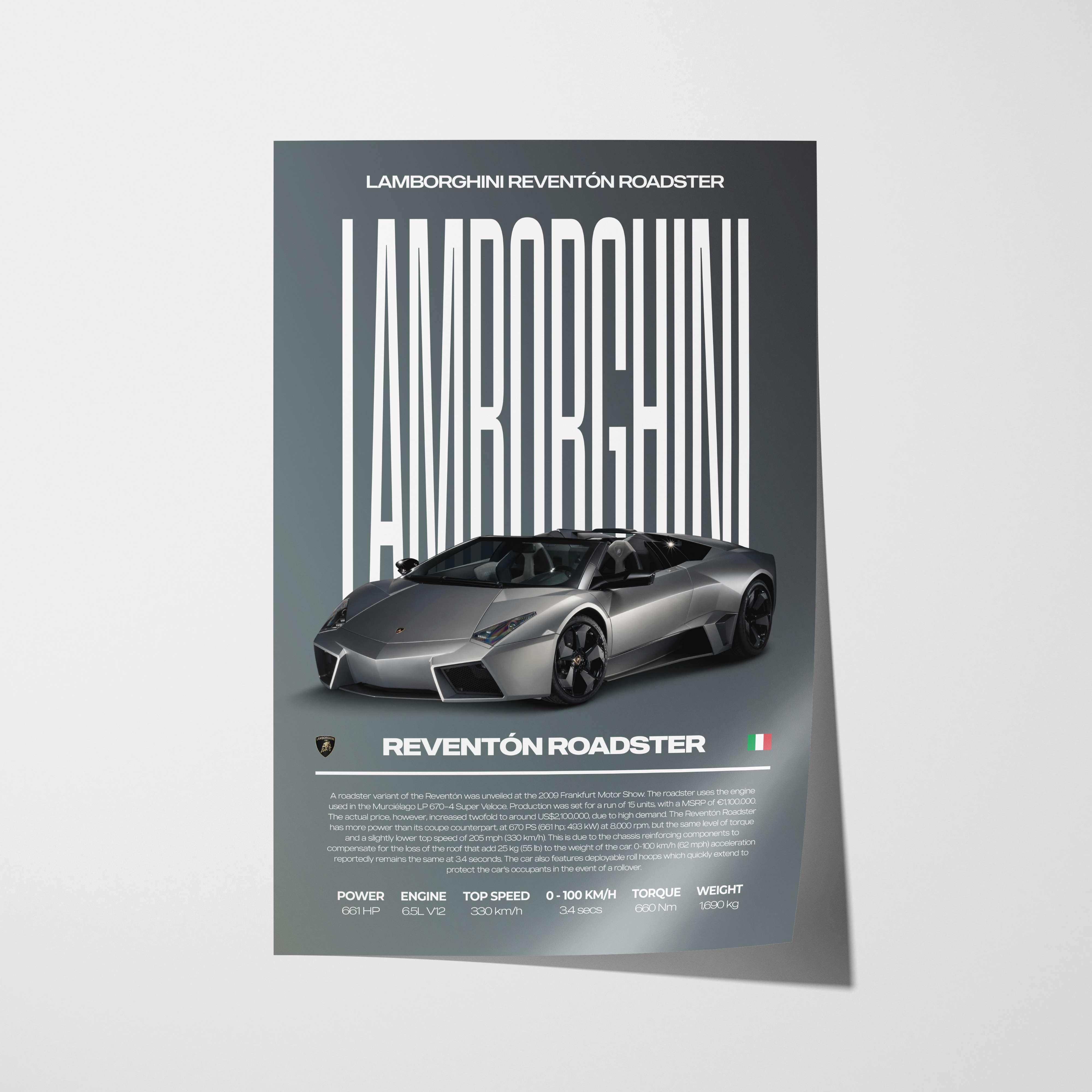 Lamborghini Reventón Roadster Poster