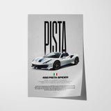 488 Pista Spider Car Poster
