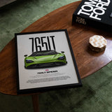 765LT Spider Car Poster