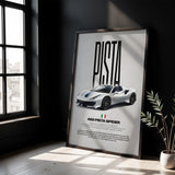 488 Pista Spider Car Poster