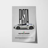 488 Pista Spider Car Poster