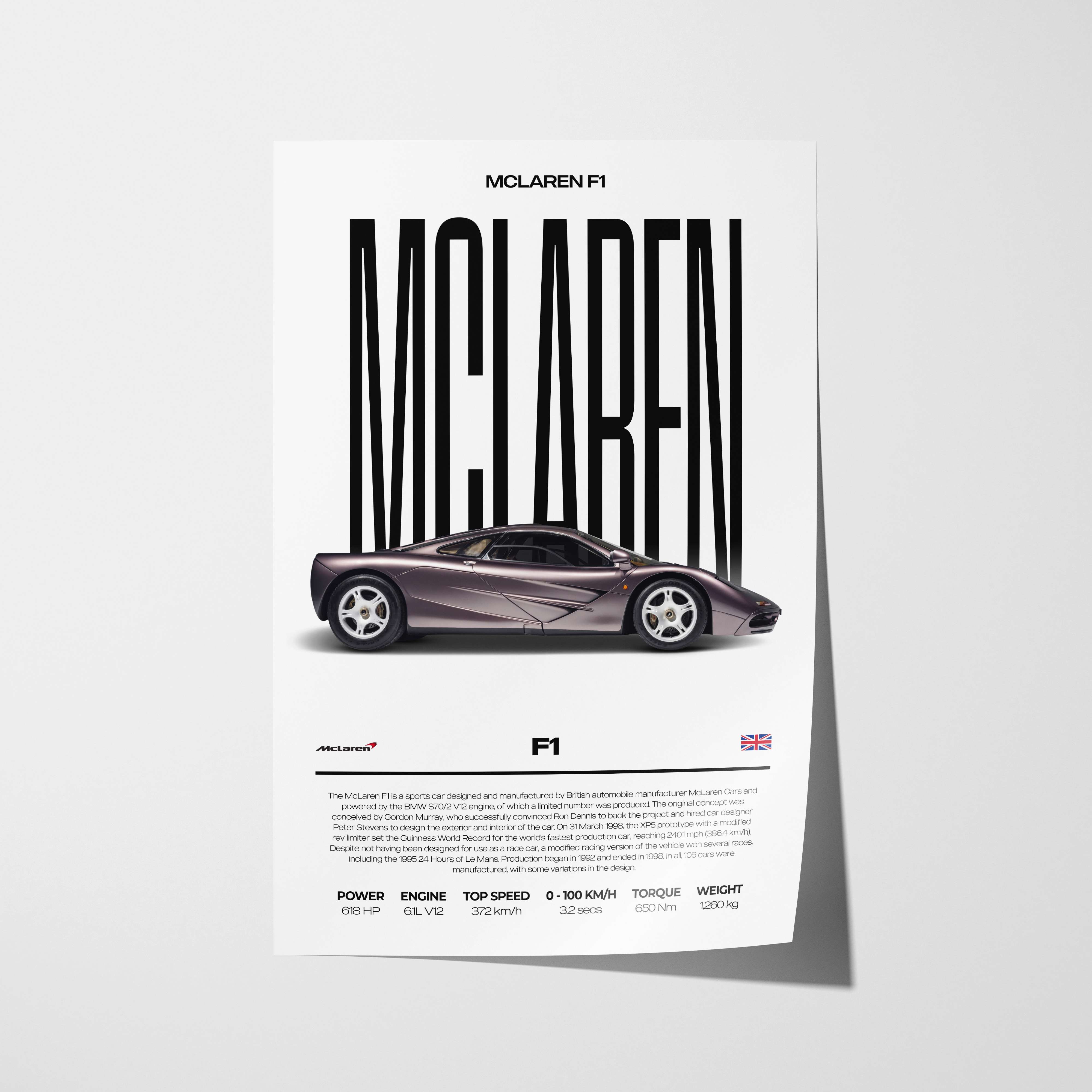 McLaren F1 Poster