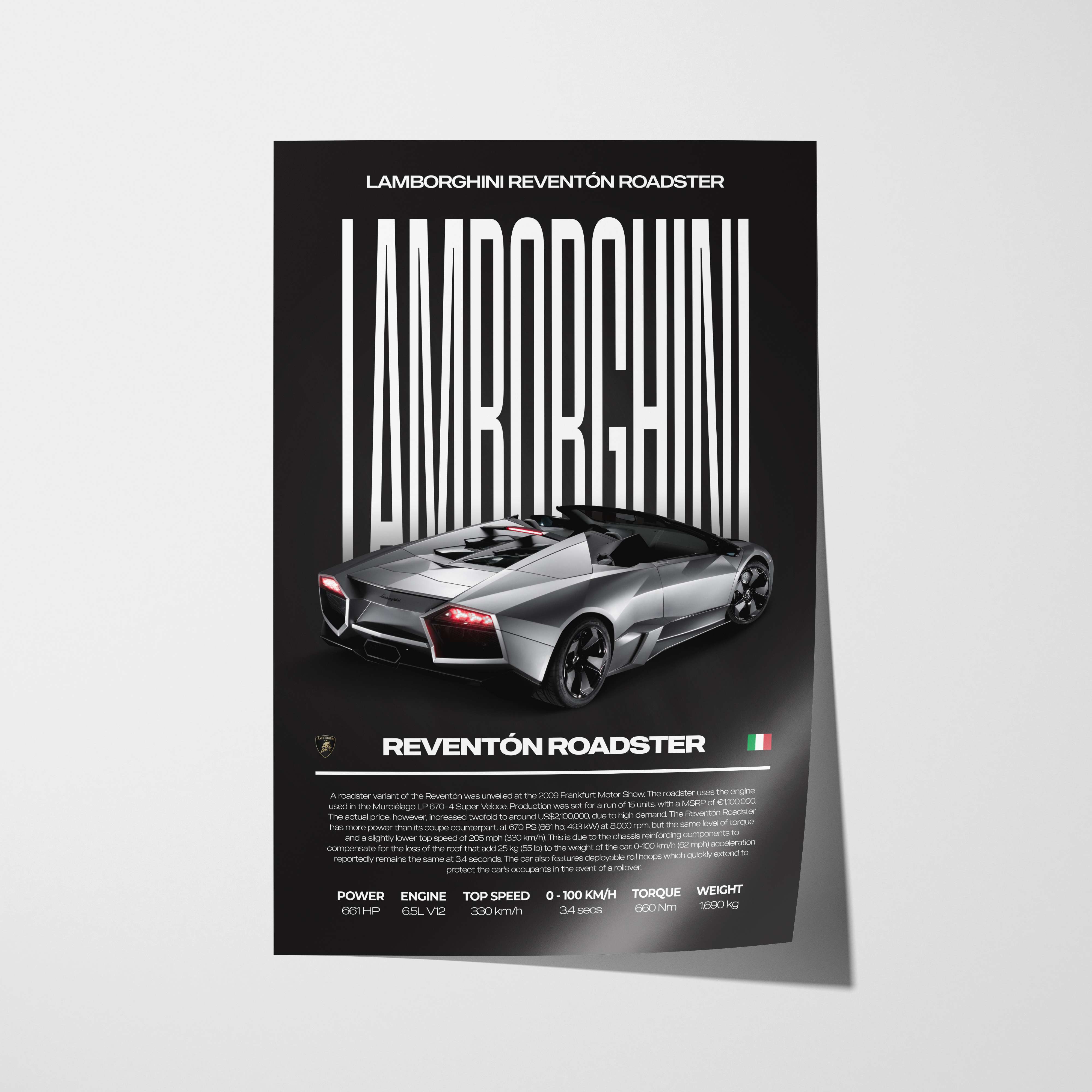 Lamborghini Reventón Roadster Poster