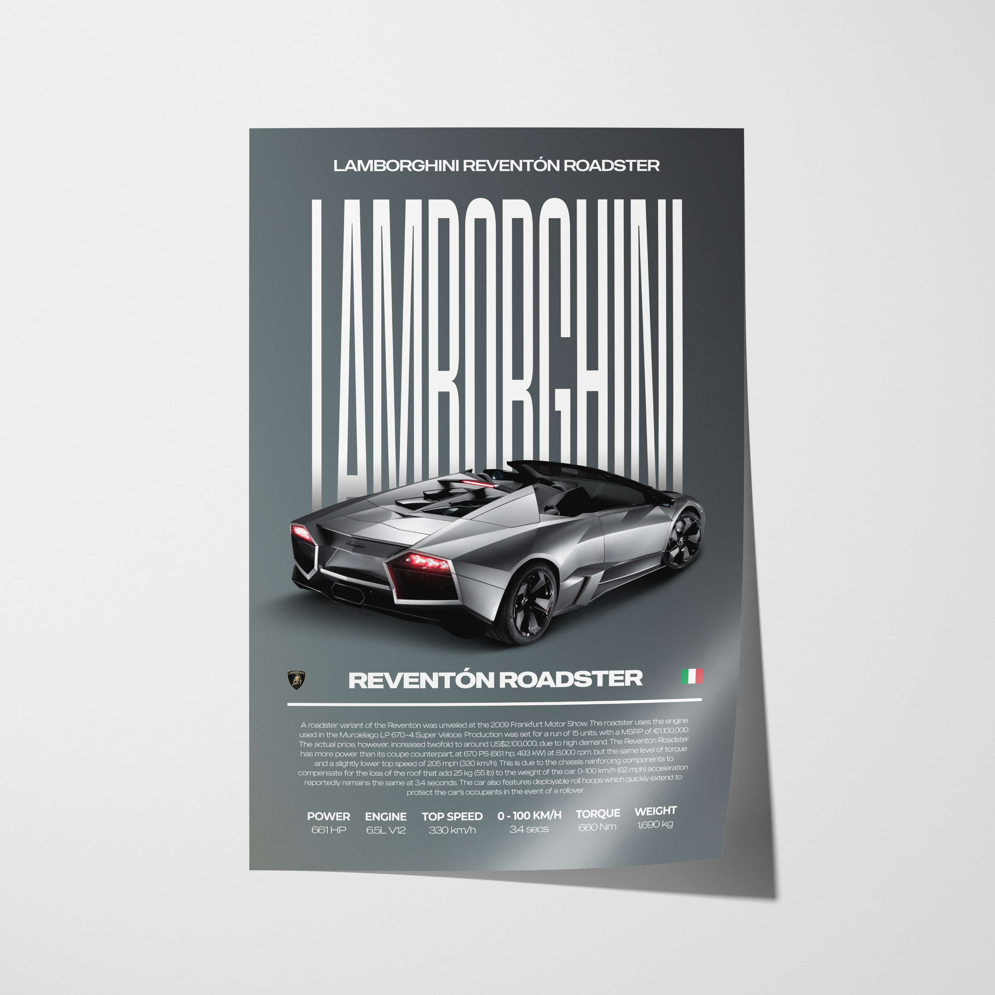 Lamborghini Reventón Roadster Poster