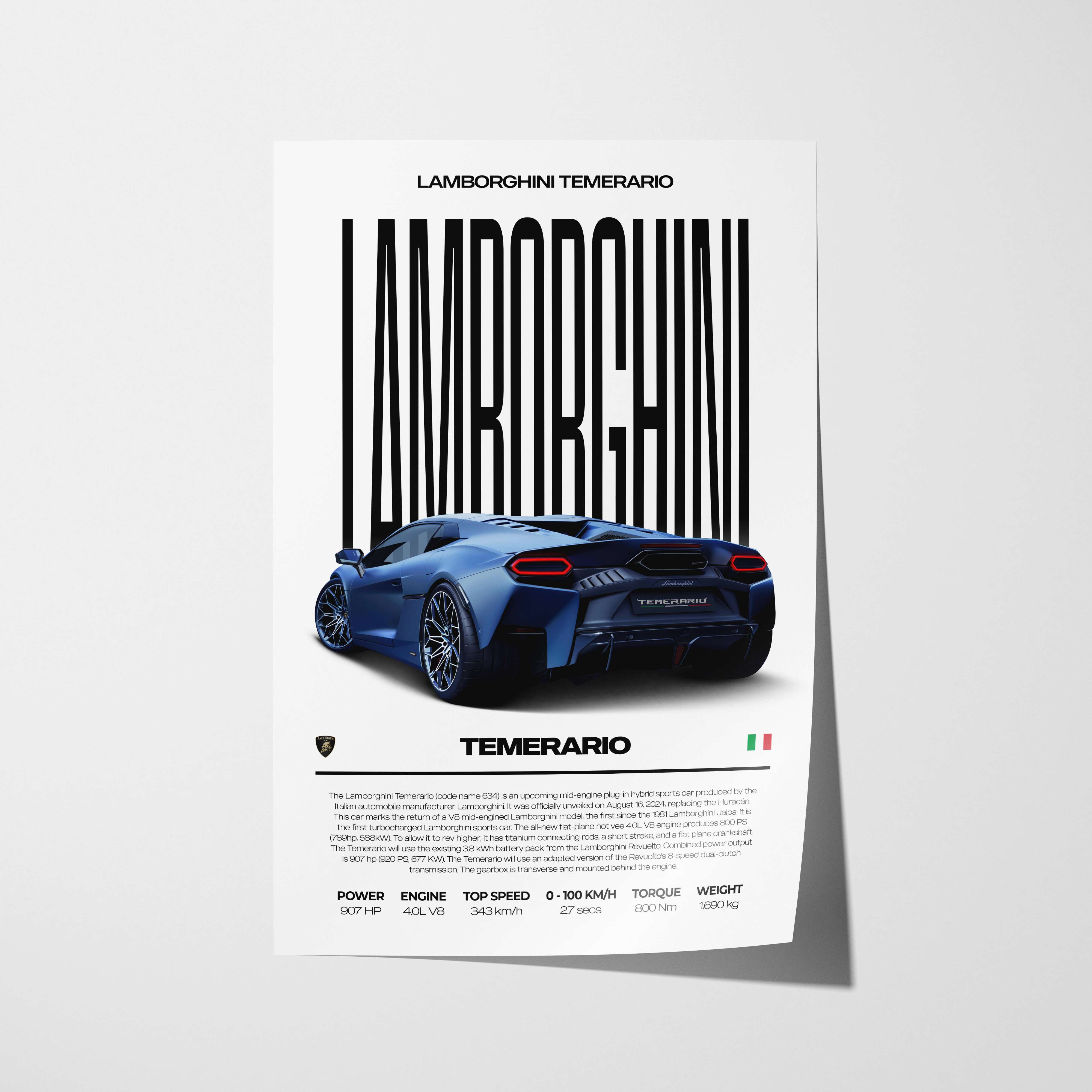 Lamborghini Temerario Poster