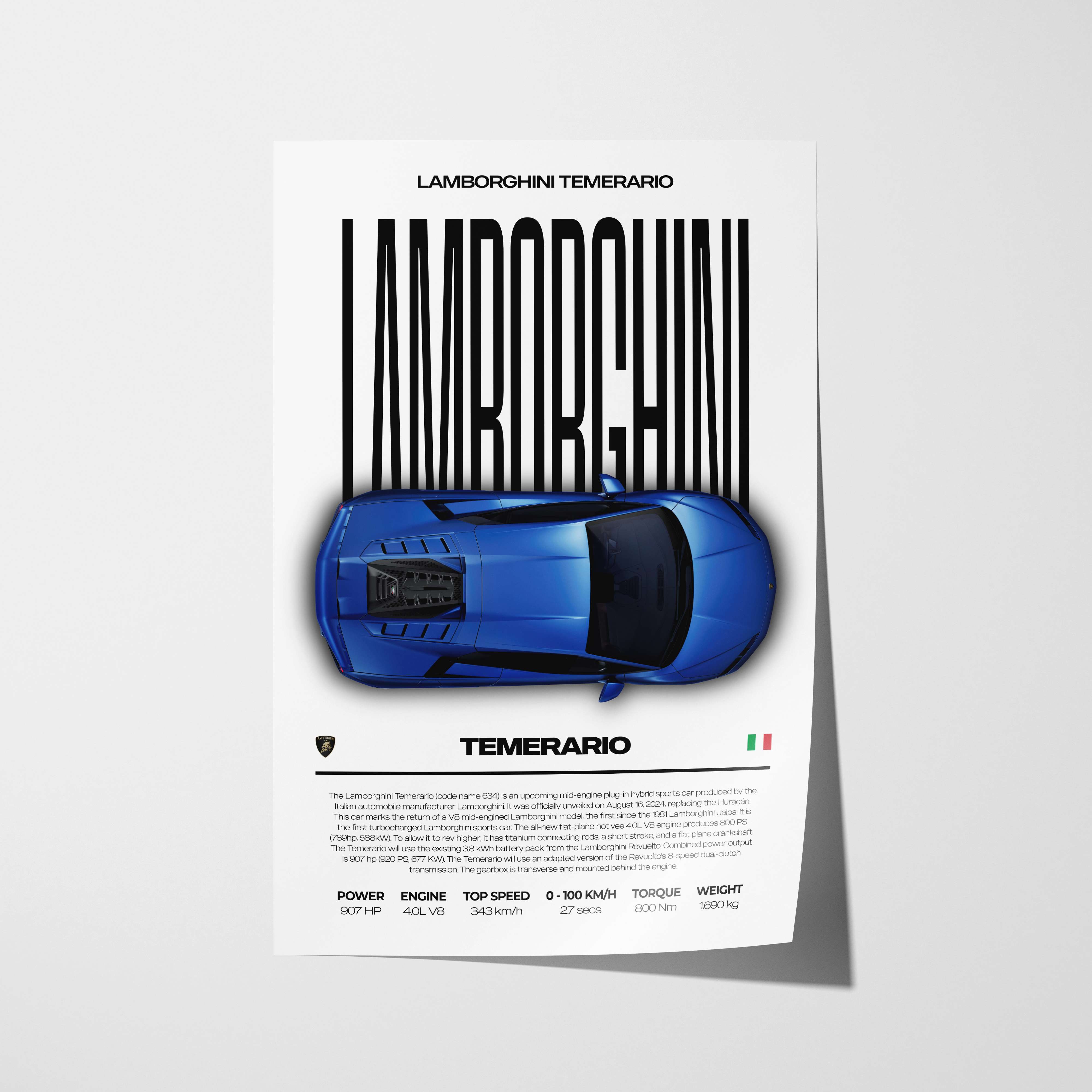 Lamborghini Temerario Poster