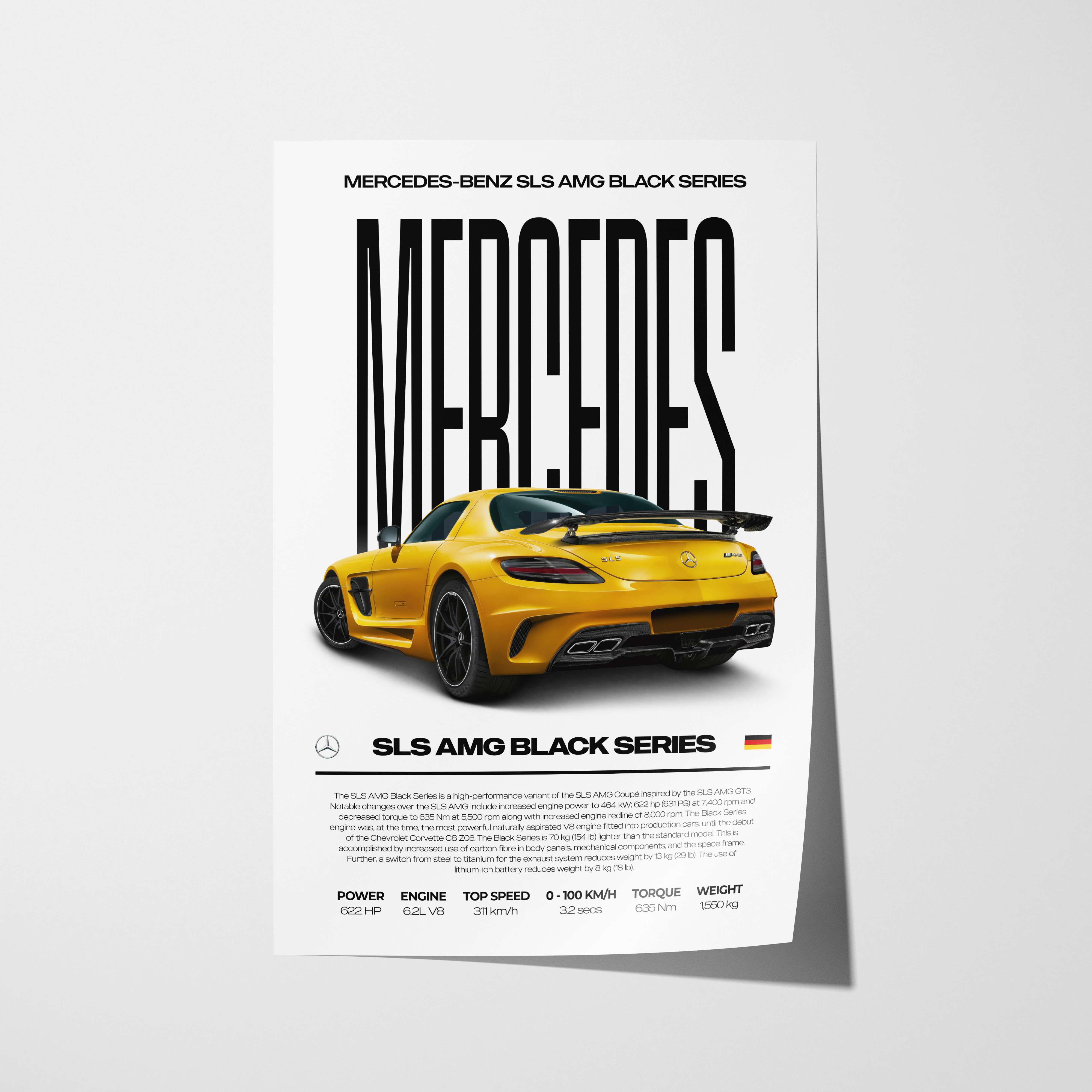 Mercedes-Benz SLS AMG Black Series Poster