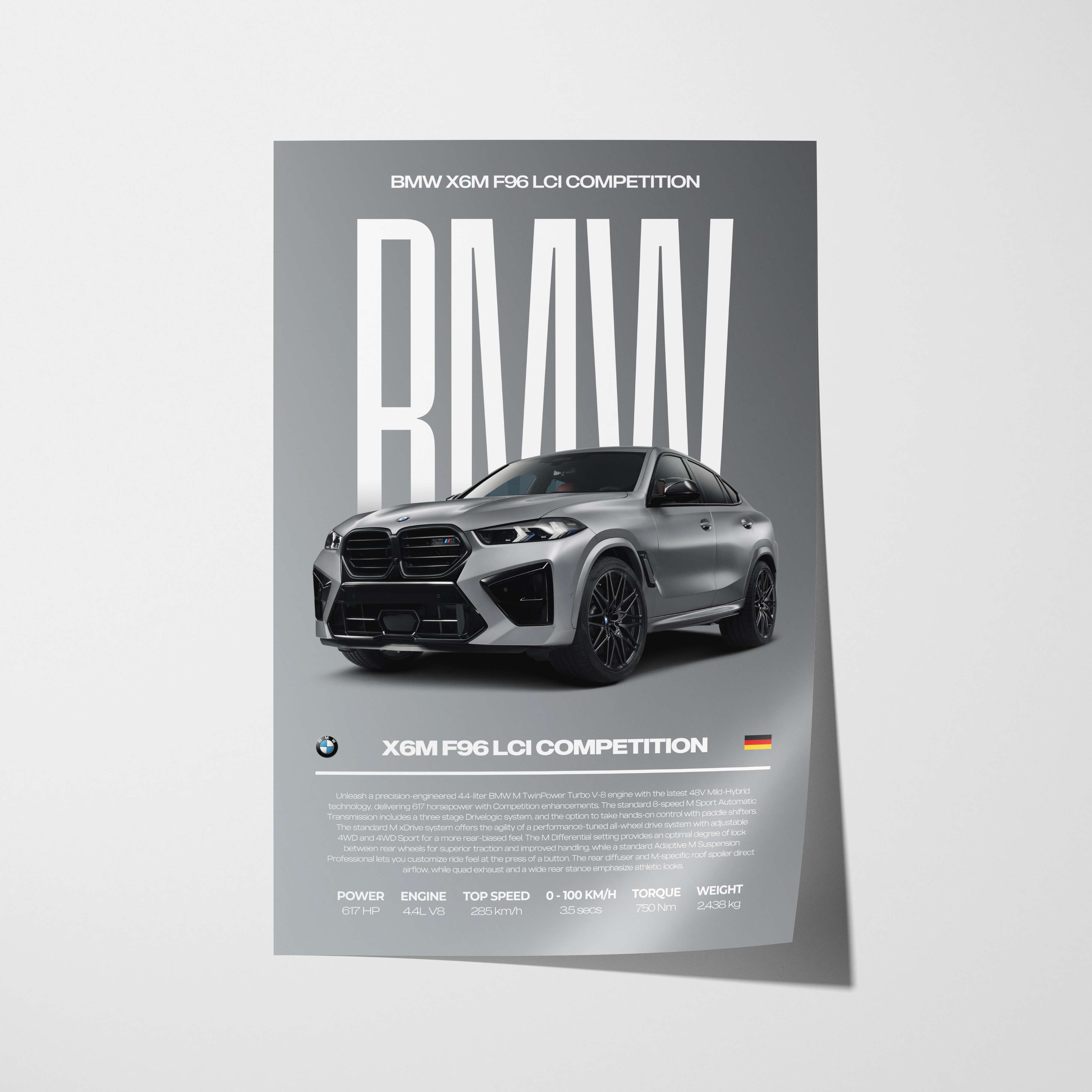 BMW X6M F96 LCI Competition Poster