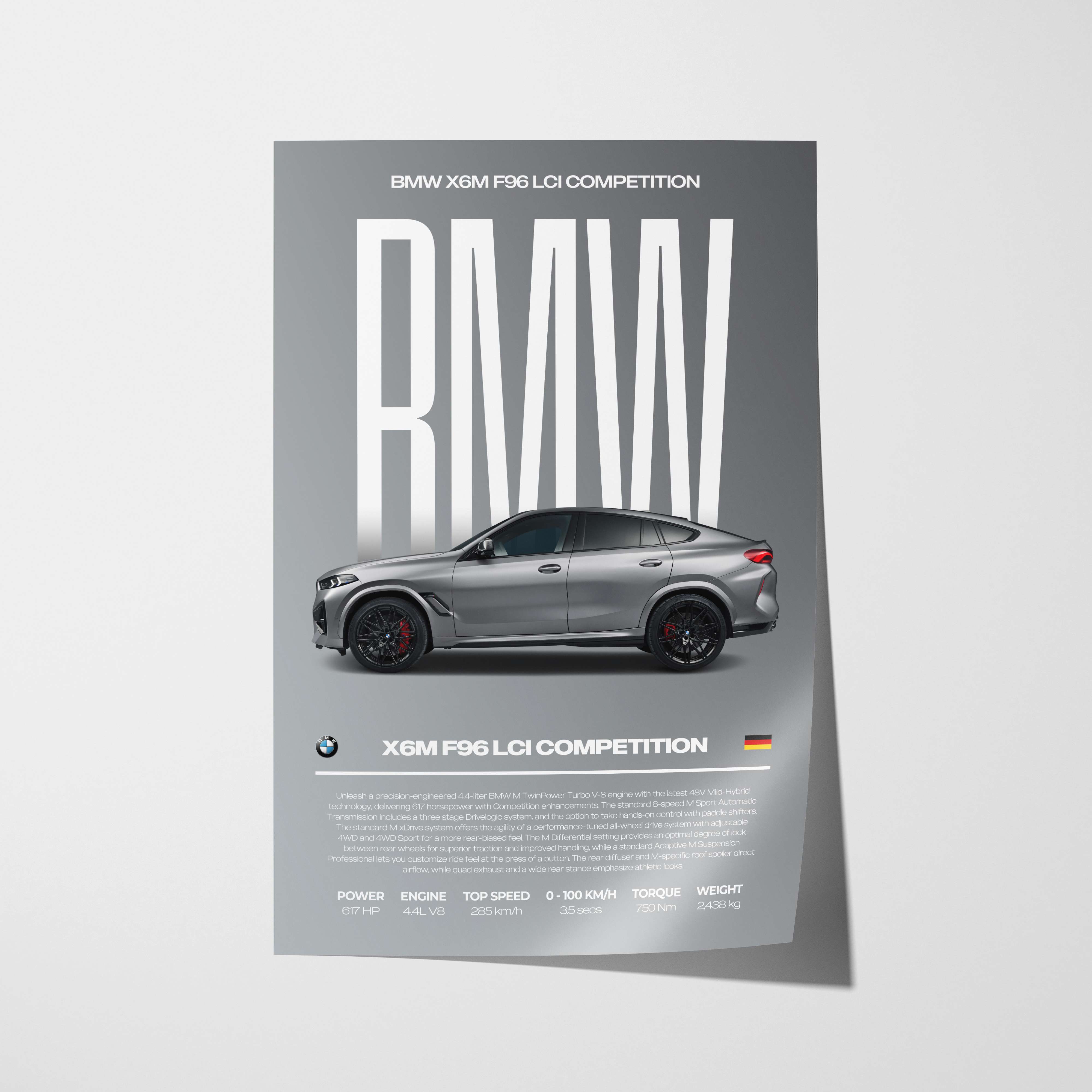 BMW X6M F96 LCI Competition Poster