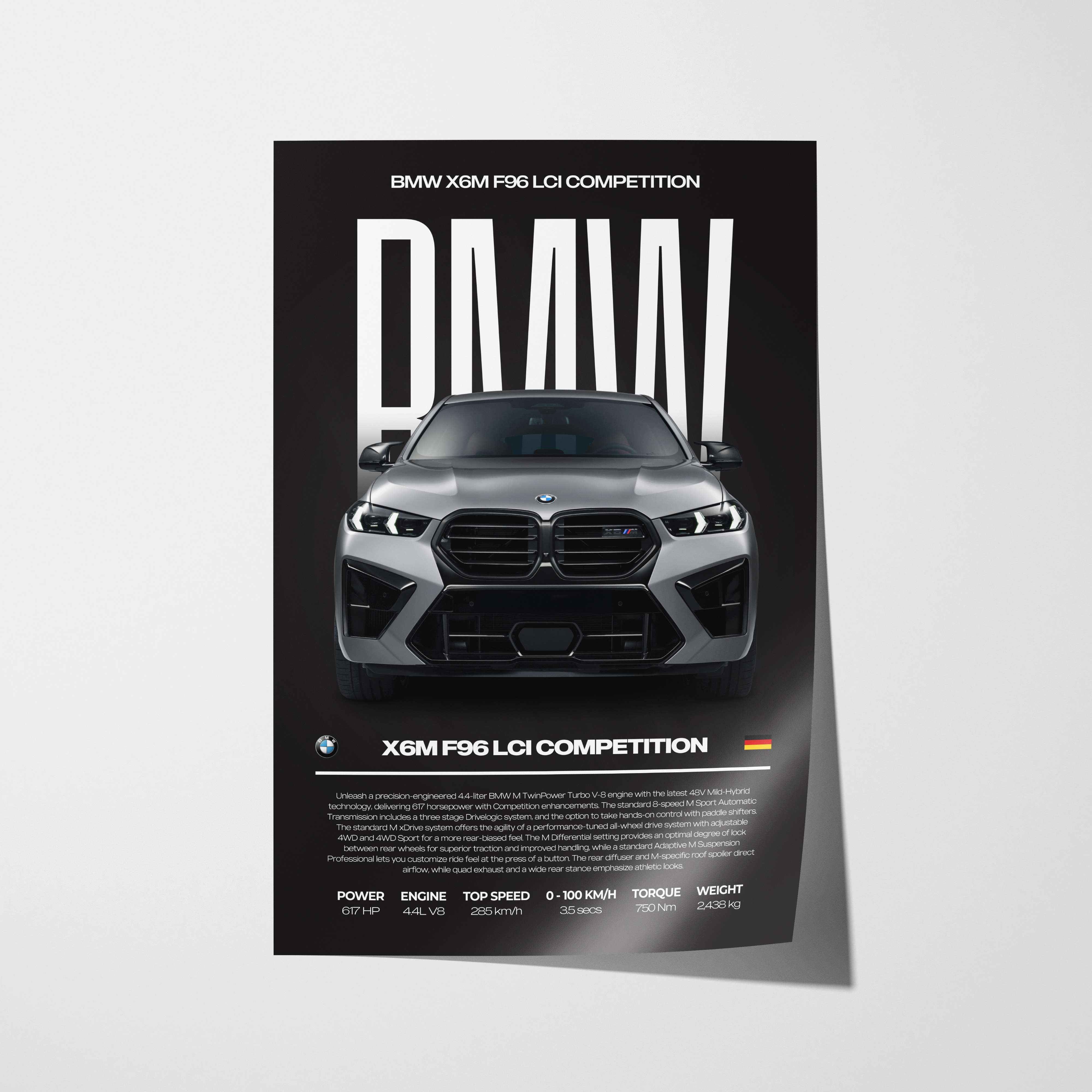 BMW X6M F96 LCI Competition Poster