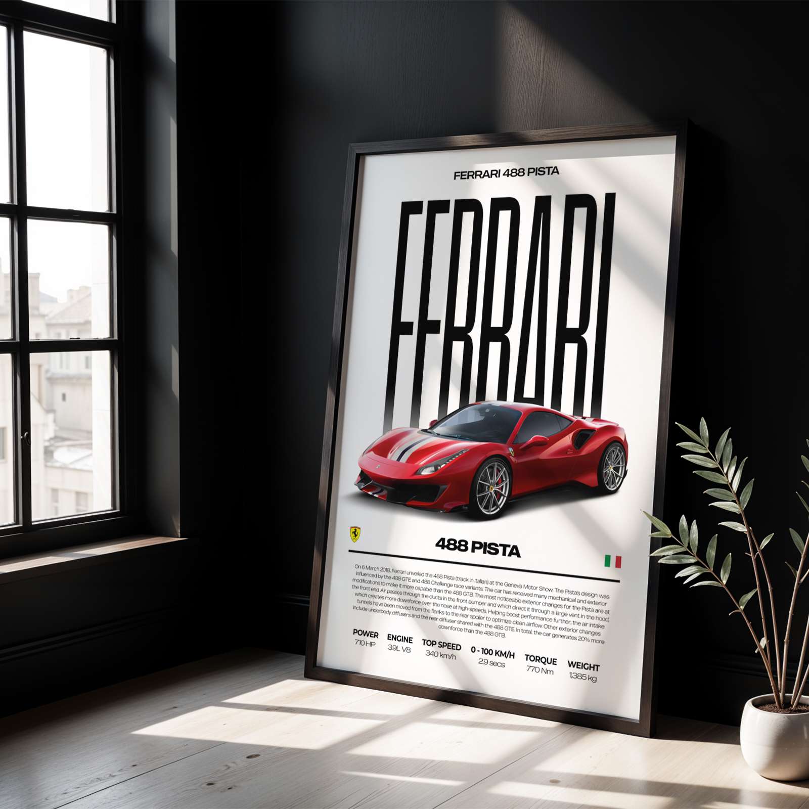 Ferrari 488 Pista Poster