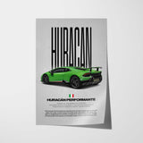 Huracán Performante Car Poster