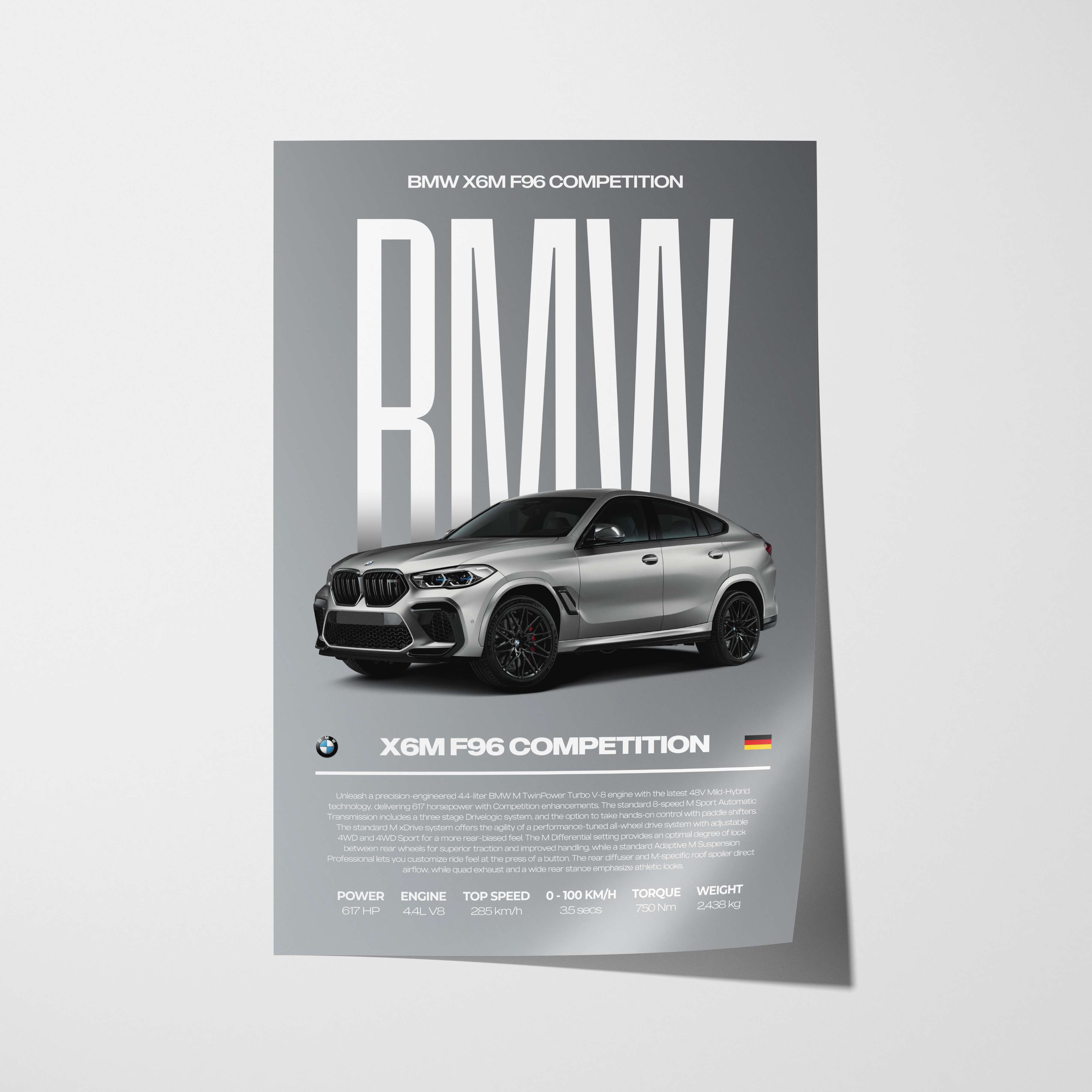 BMW X6M F96 Competition Poster