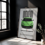 Huracán Performante Car Poster