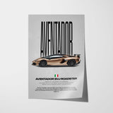 Aventador SVJ Roadster Car Poster