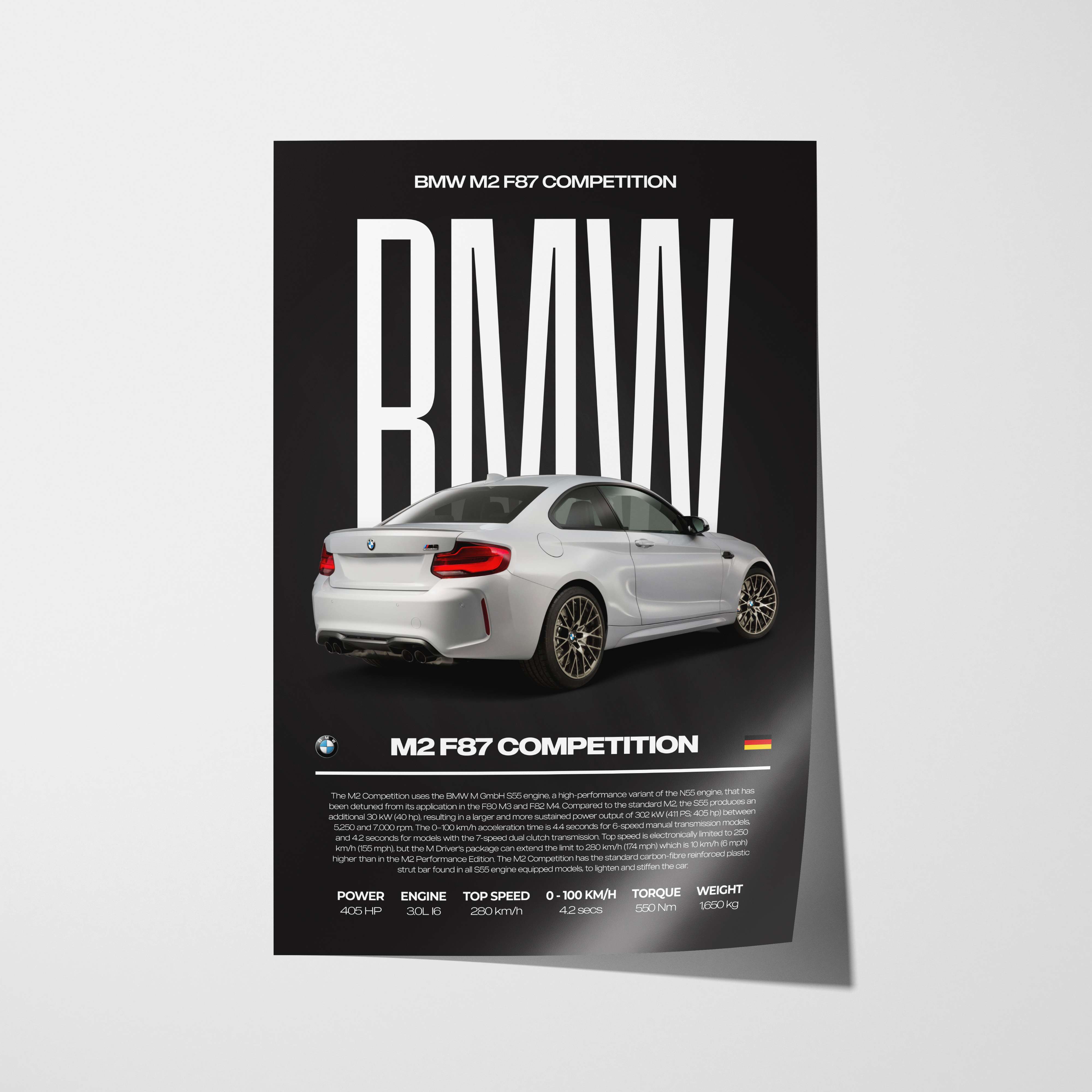 BMW M2 F87 Competition Poster